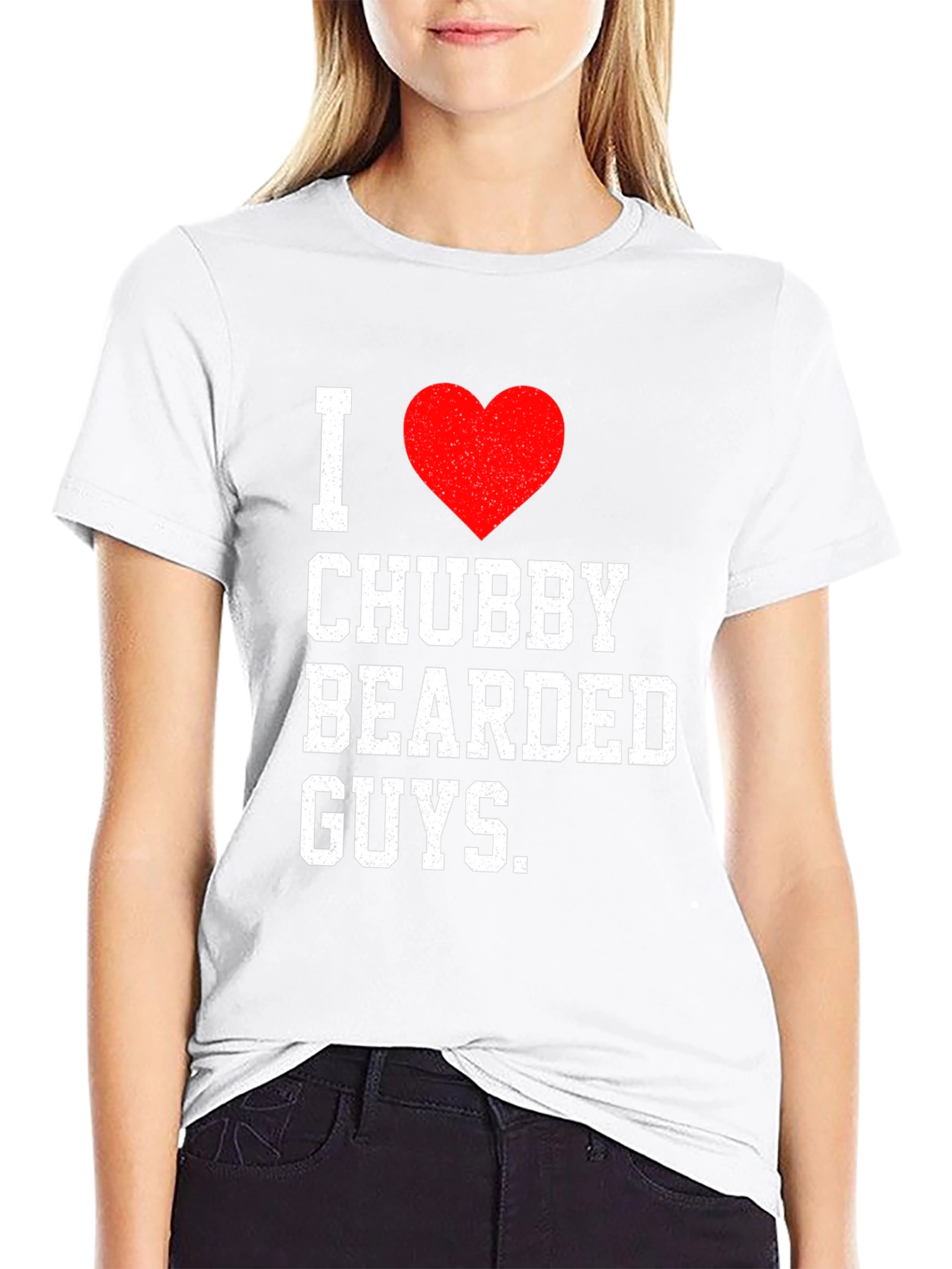 I Love Chubby Bearded Guys Black T-Shirt