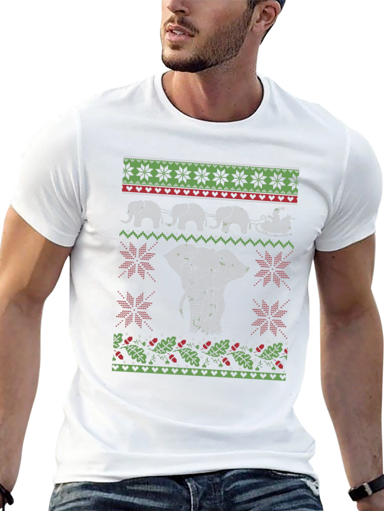 Elephant Christmas Ugly Sweater T-Shirt