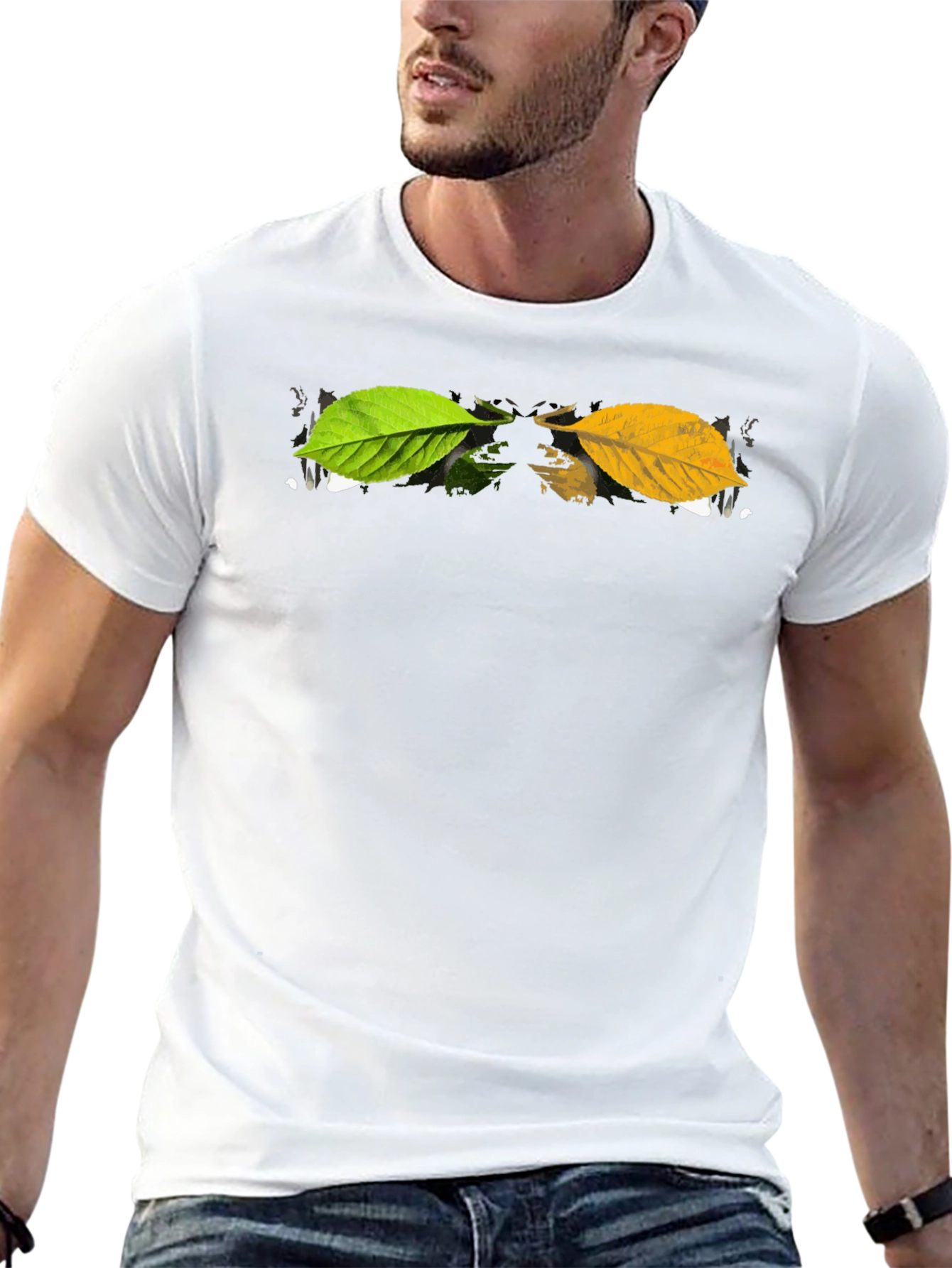 Autumn Leaf Graphic Black T-Shirt