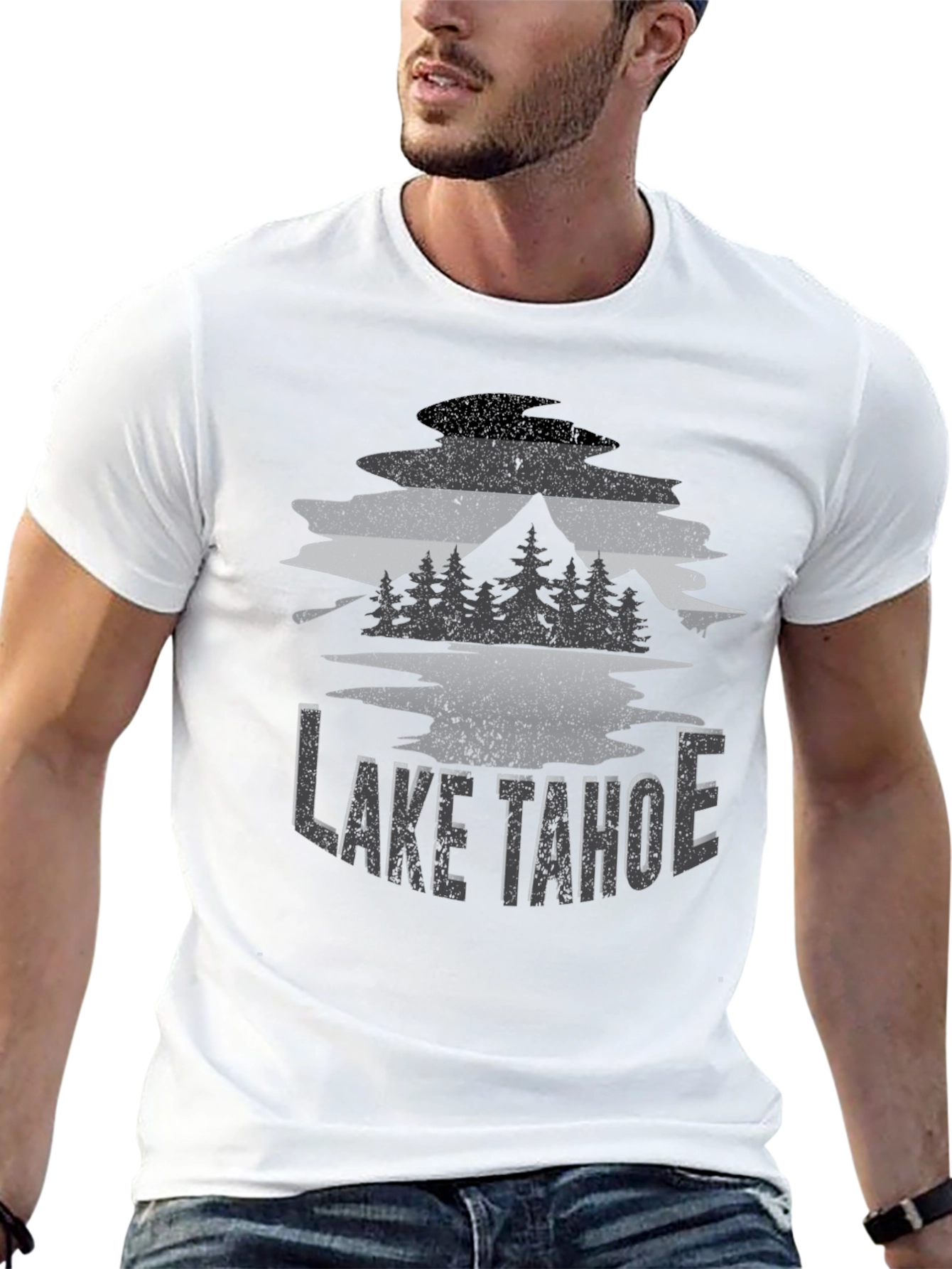 Lake Tahoe Graphic Tee - Unisex Black T-Shirt