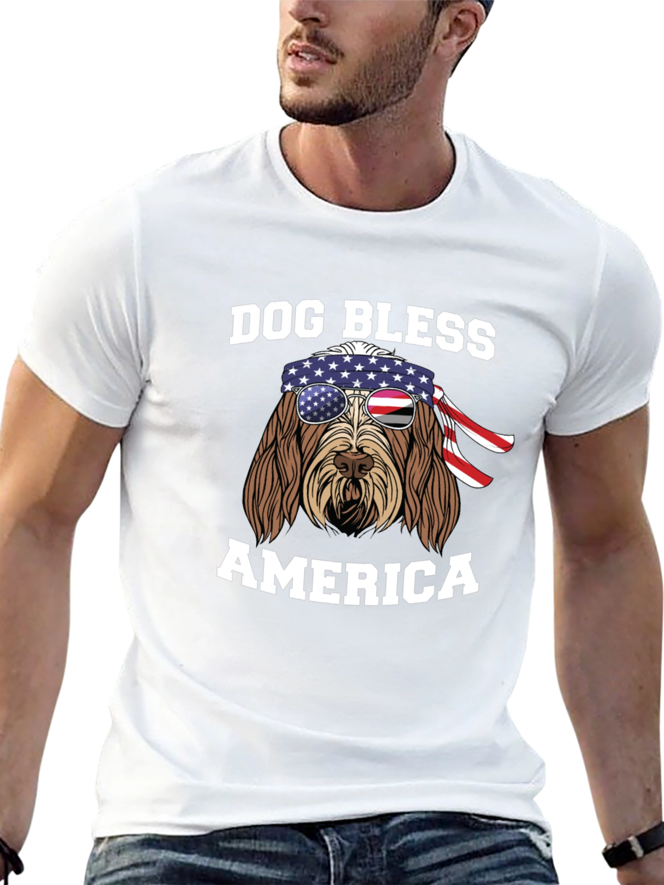 Dog Bless America T-Shirt - Patriotic Pup Tee