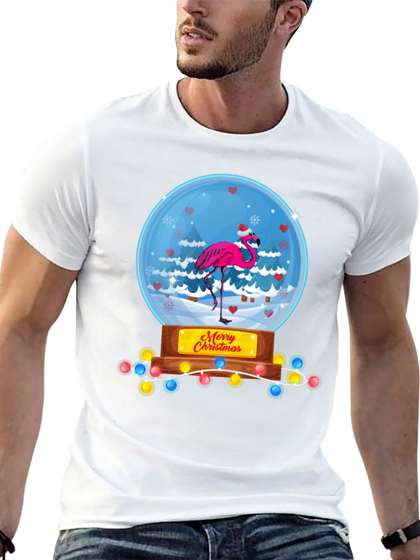 Christmas Flamingo T-Shirt - Holiday Humor