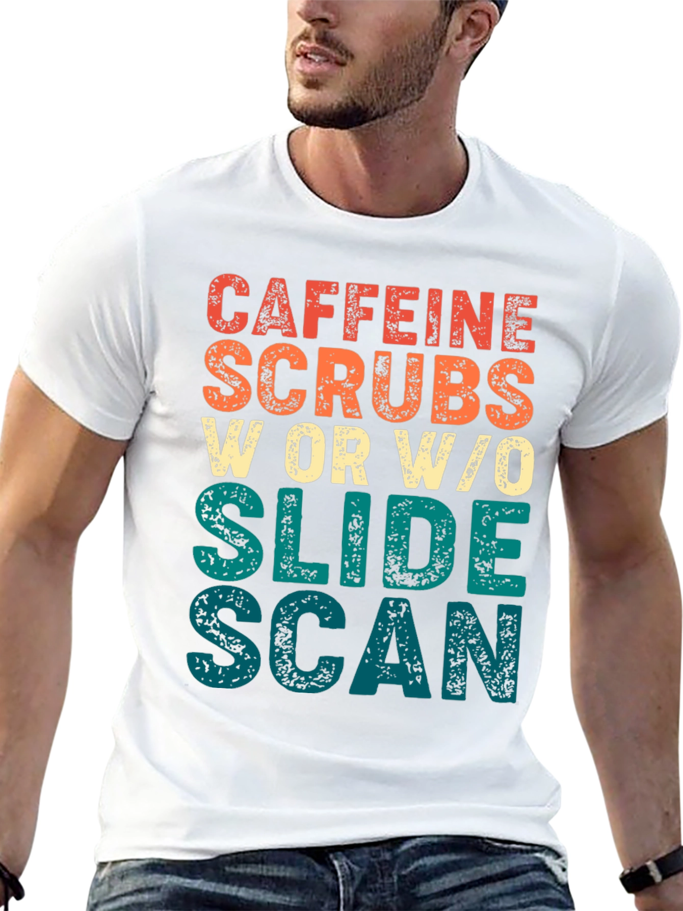 Caffeine Scrubs Slide Scan Graphic T-Shirt