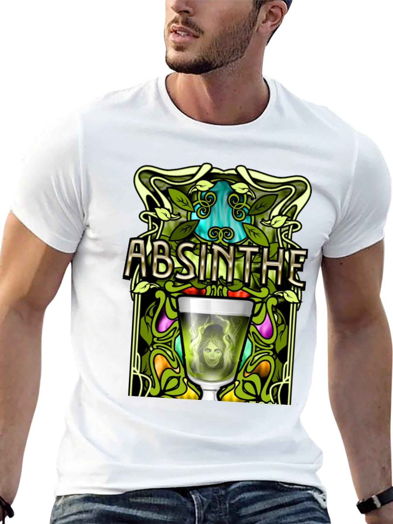 Absinthe Art Nouveau Graphic T-Shirt