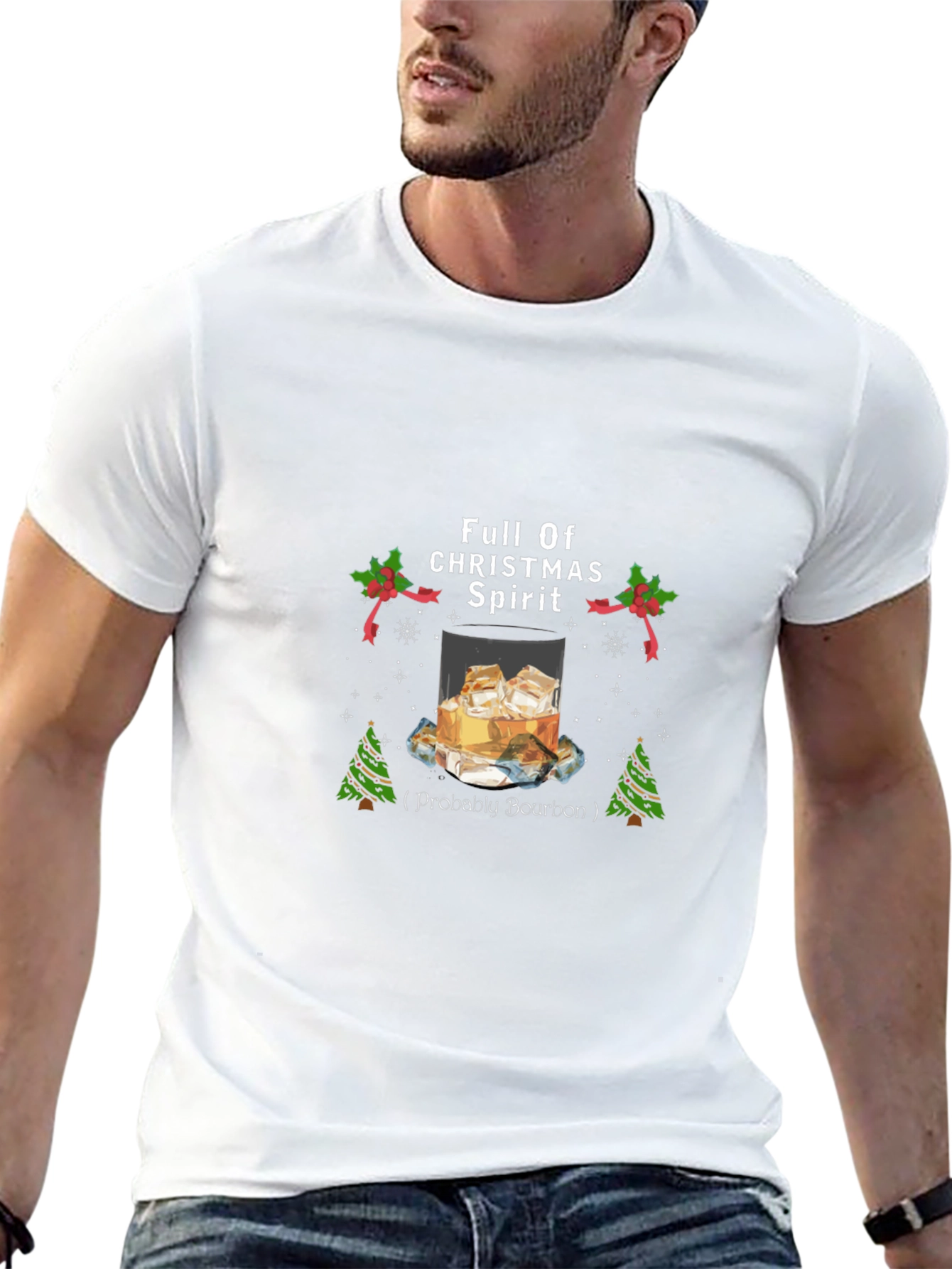 Funny Bourbon Christmas T-Shirt - Full of Christmas Spirit