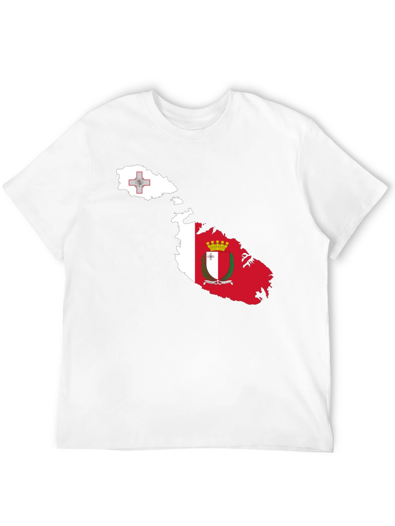 Malta Flag Map T-Shirt - Black