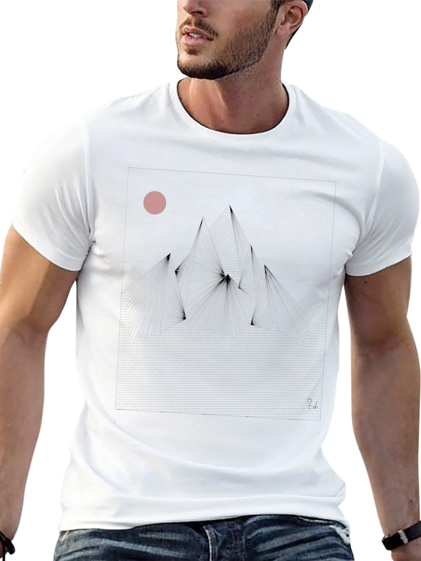 Abstract Mountain Sunset Graphic Tee