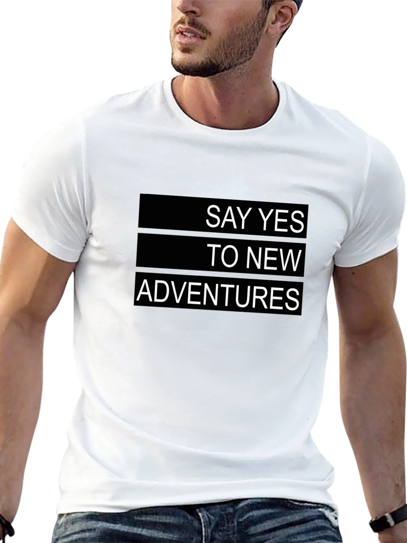 Say Yes To New Adventures Black Graphic Tee