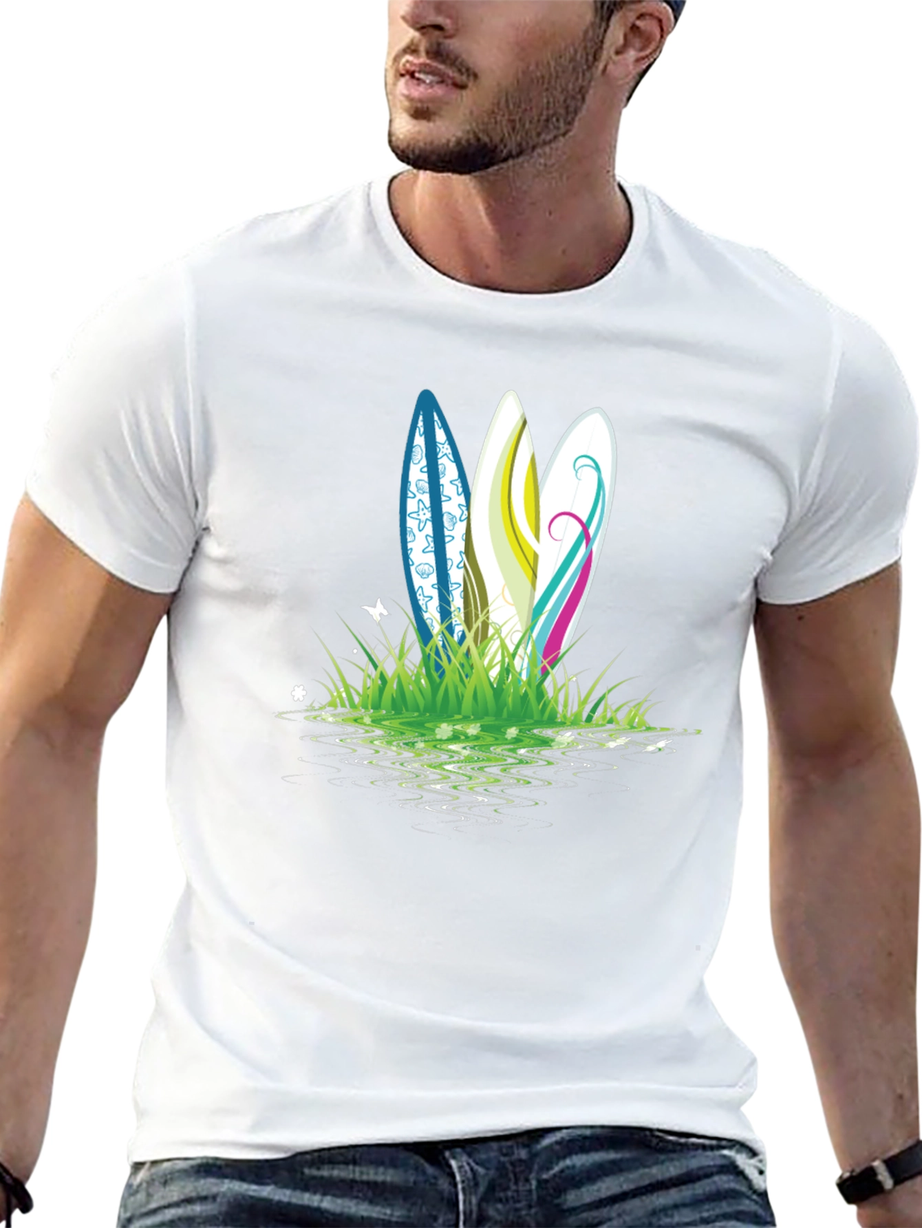 Surfboard Graphic Tee - Beach Ready Style