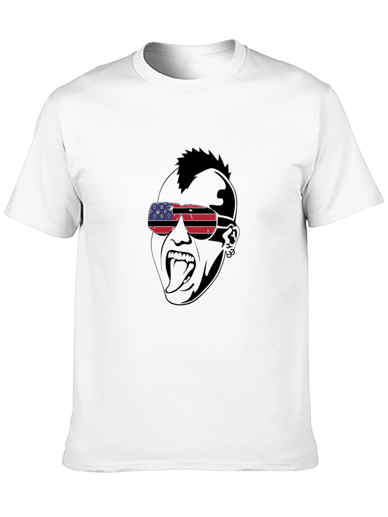 USA Flag Sunglasses Punk Graphic T-Shirt