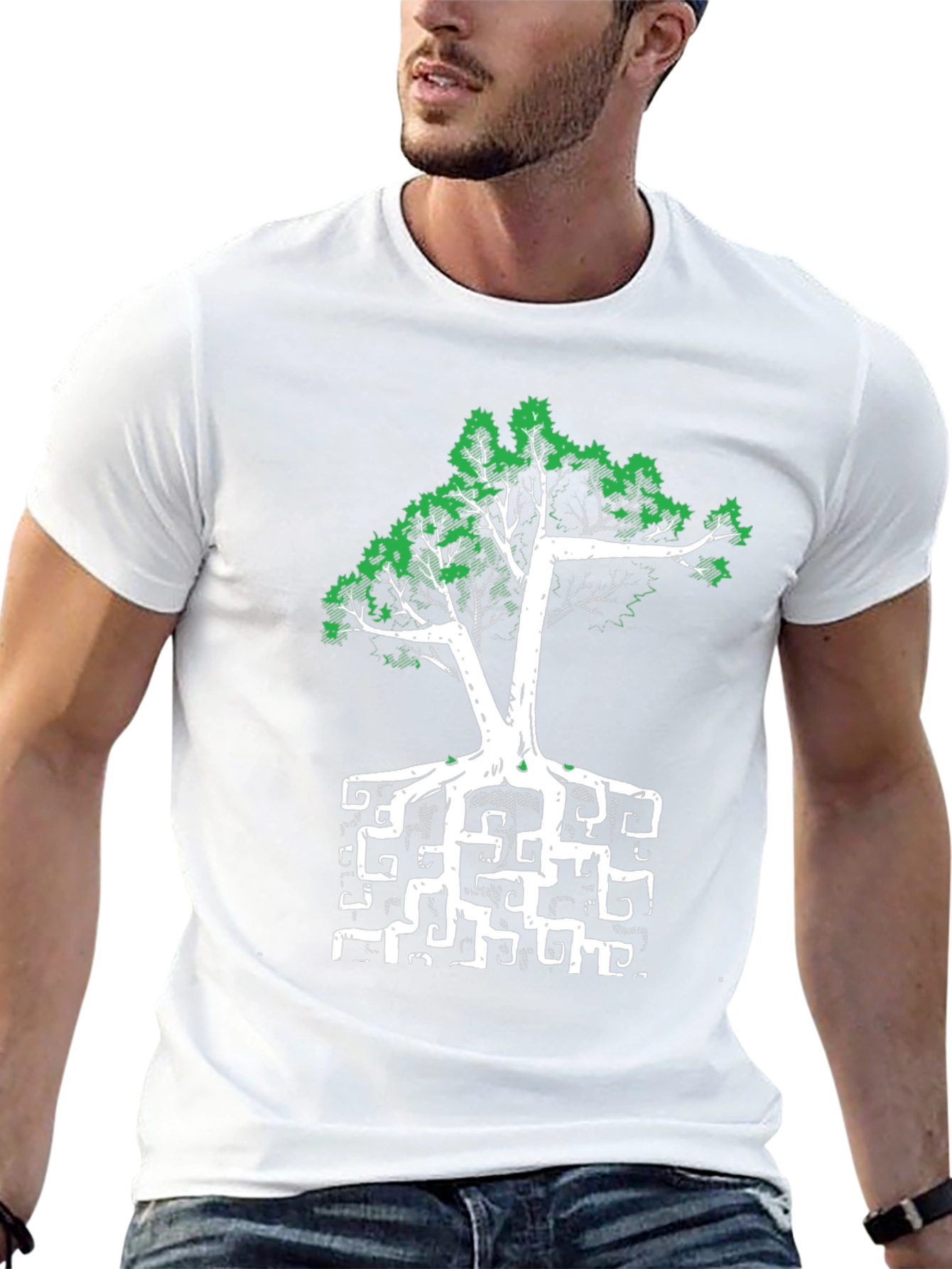 Artsy Tree Graphic Tee - Unique Root Design