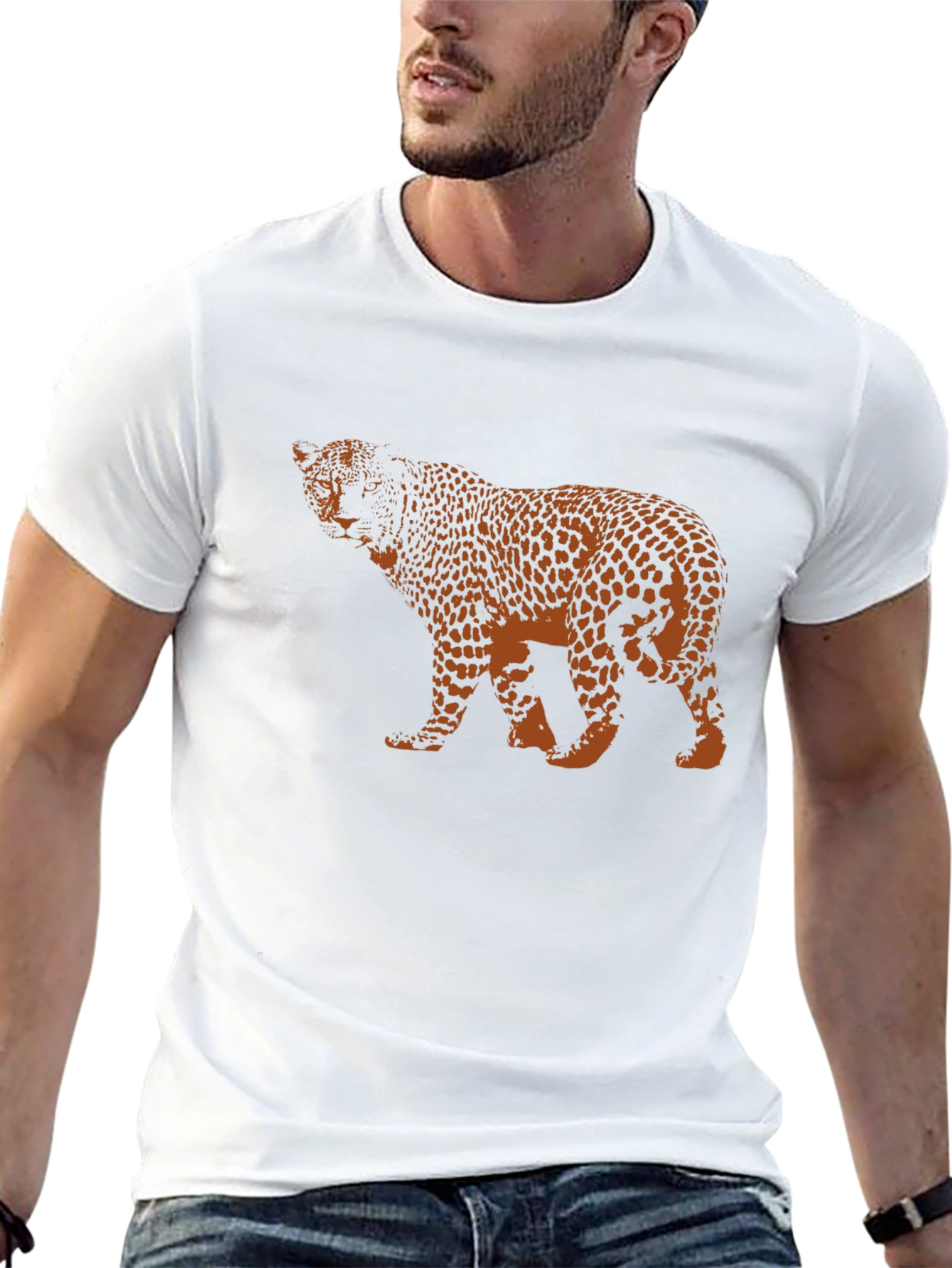 Leopard Print Black T-Shirt