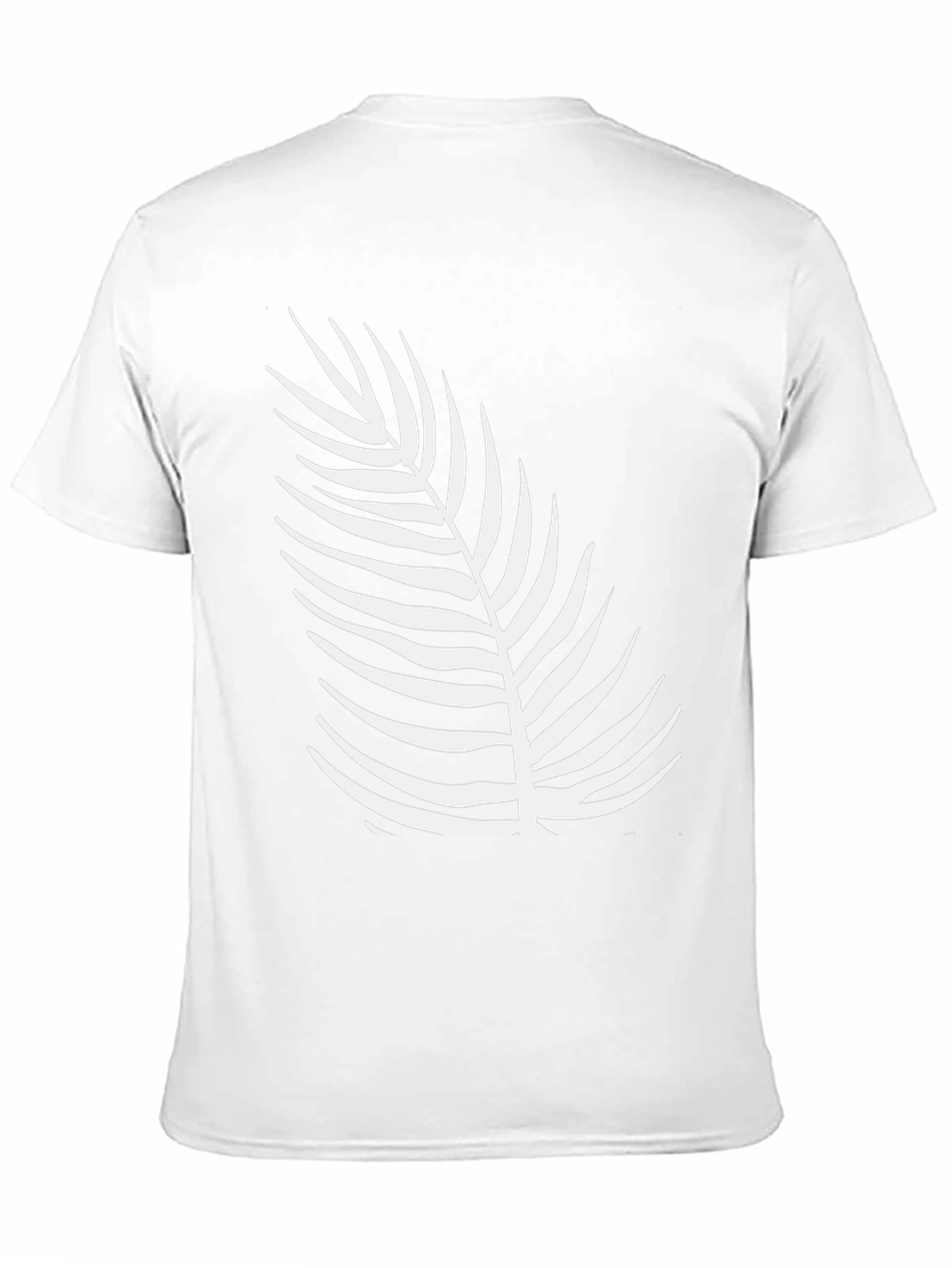 Stylish Black Tee with Tropical Leaf Design