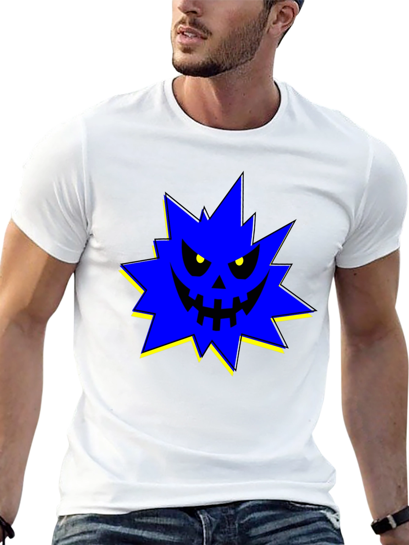 Edgy Spiky Monster Graphic T-Shirt