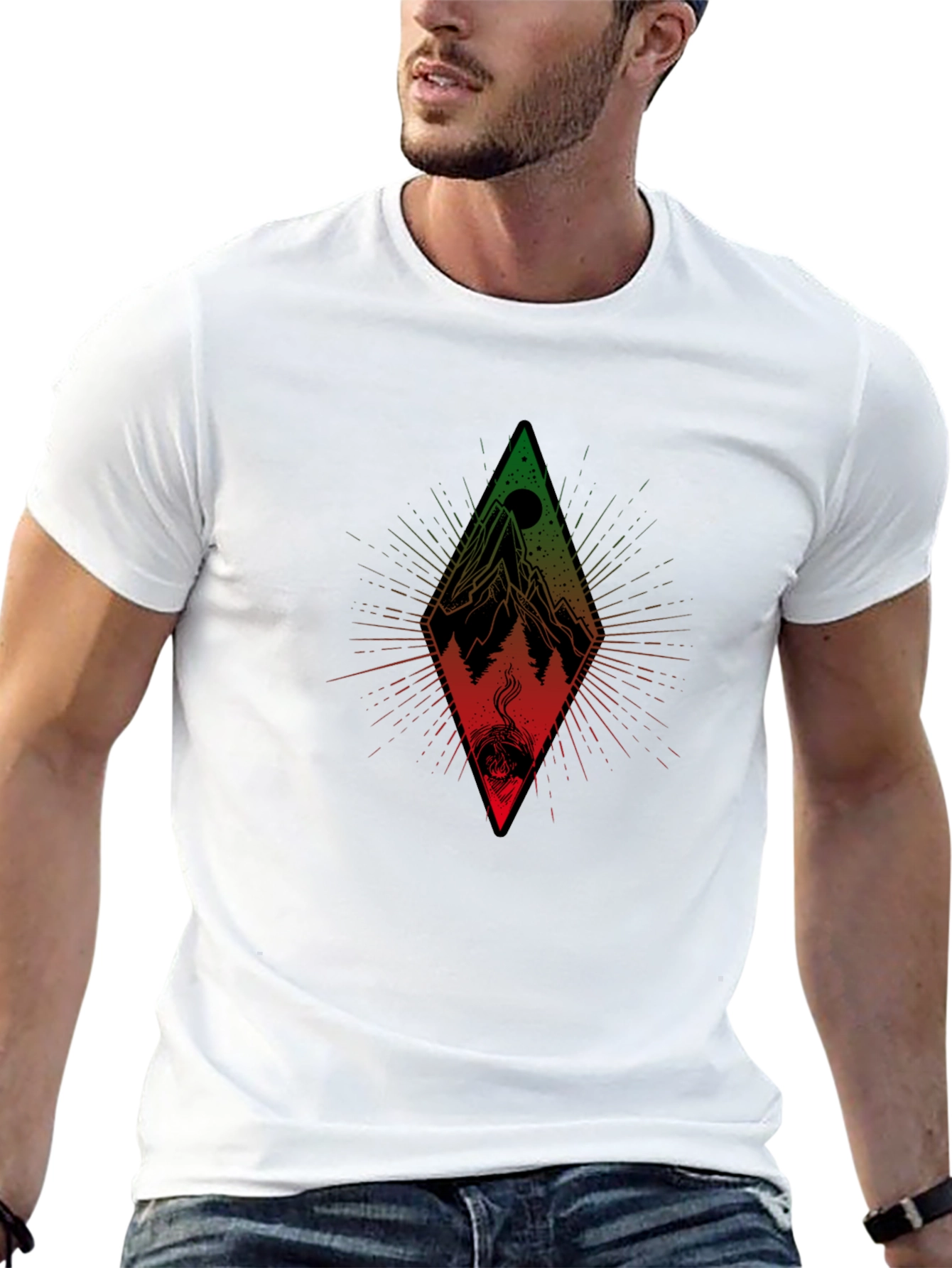 Mountain Diamond Graphic Tee - Black
