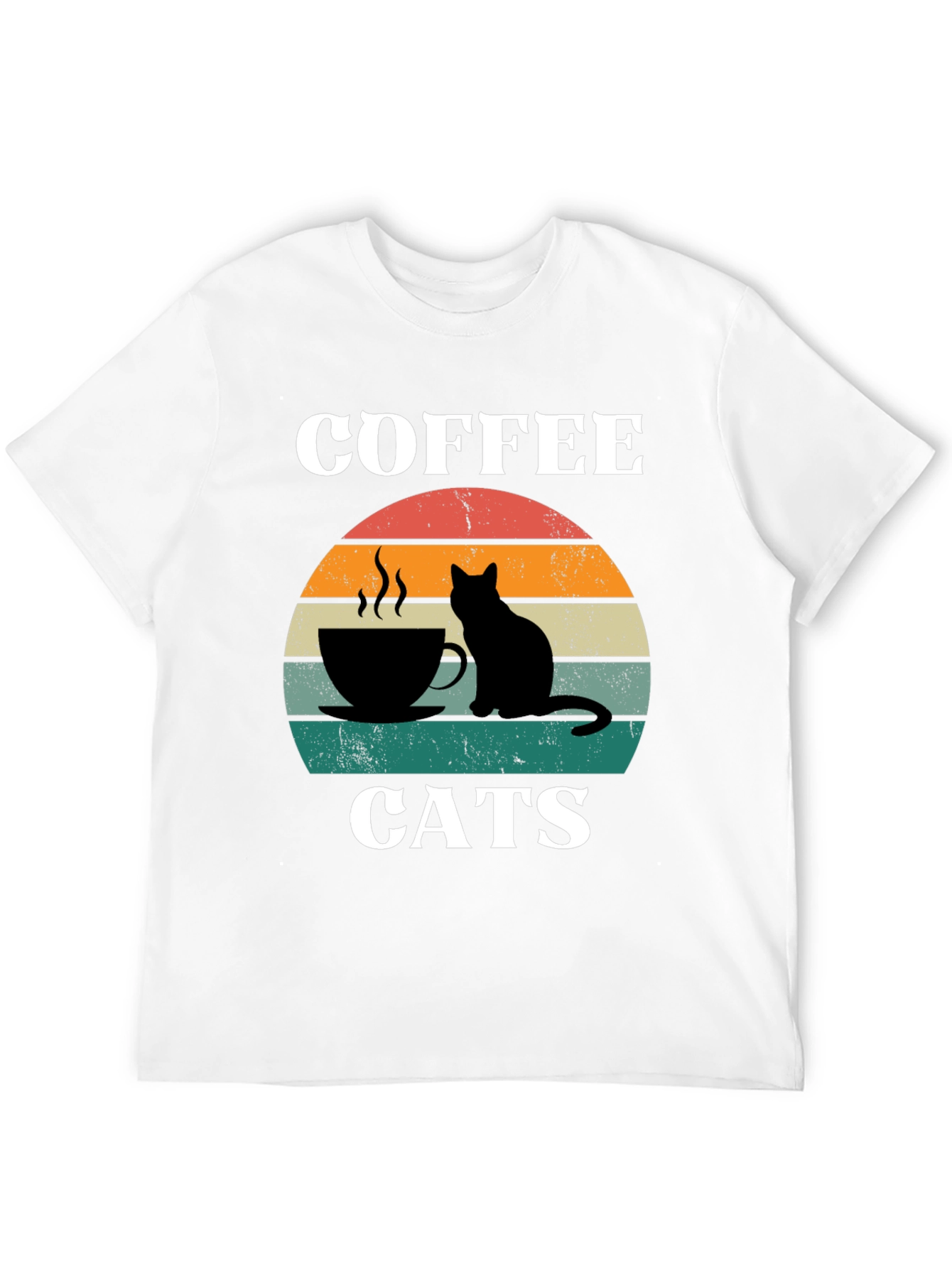 Coffee Cats T-Shirt Retro Graphic Tee