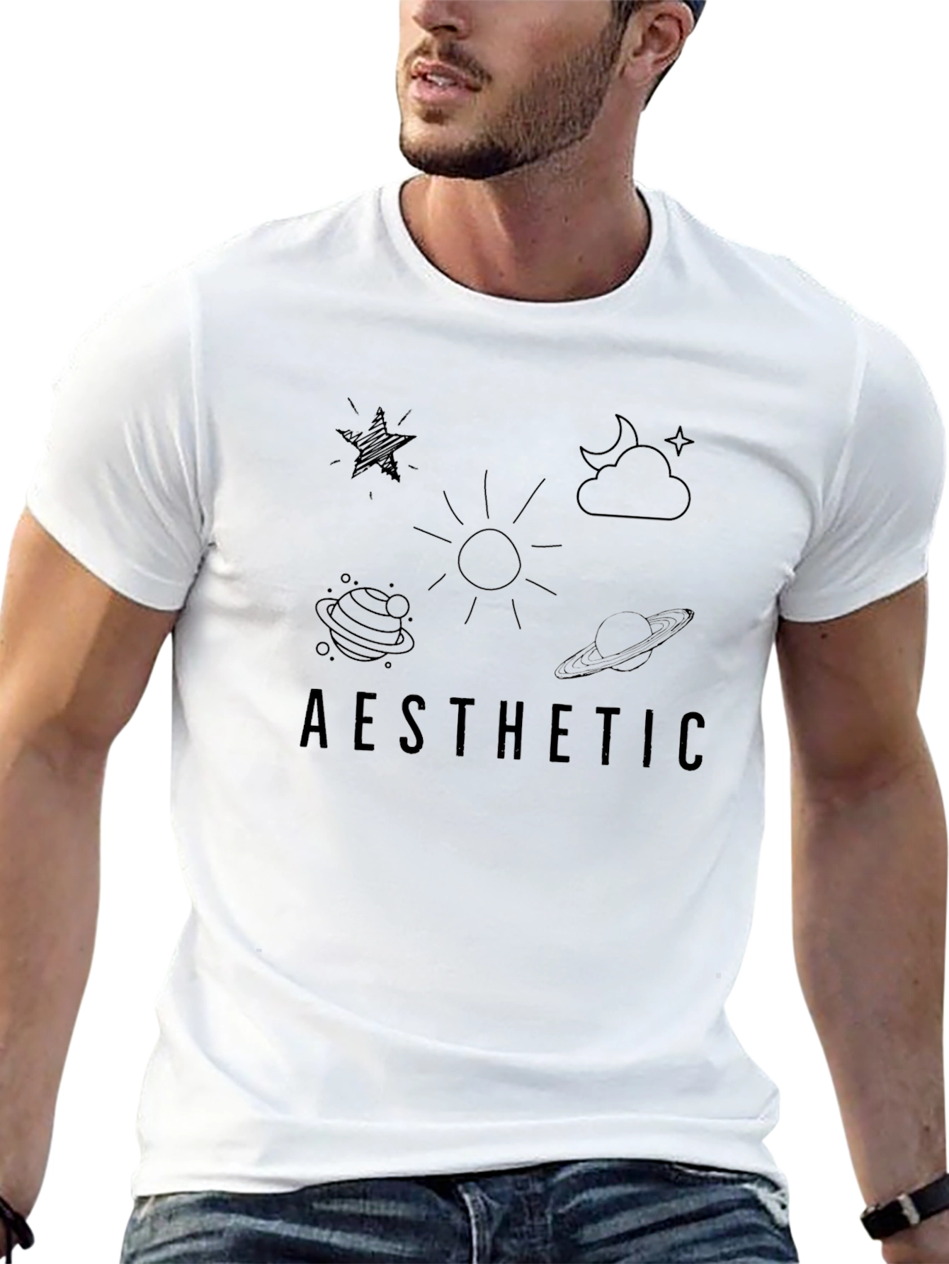 Aesthetic Graphic Tee - Celestial Design