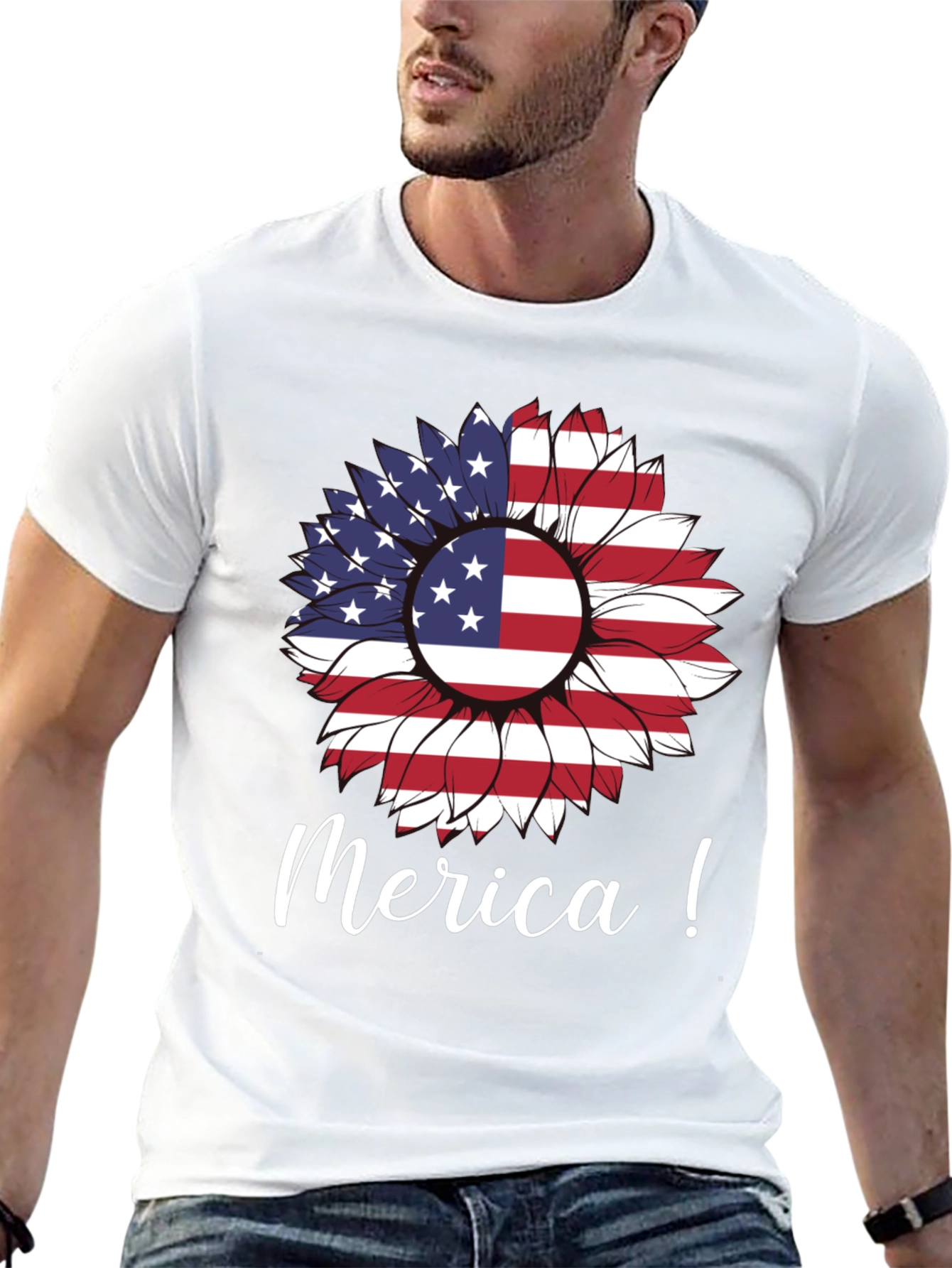 Patriotic Sunflower Graphic Tee - Merica!