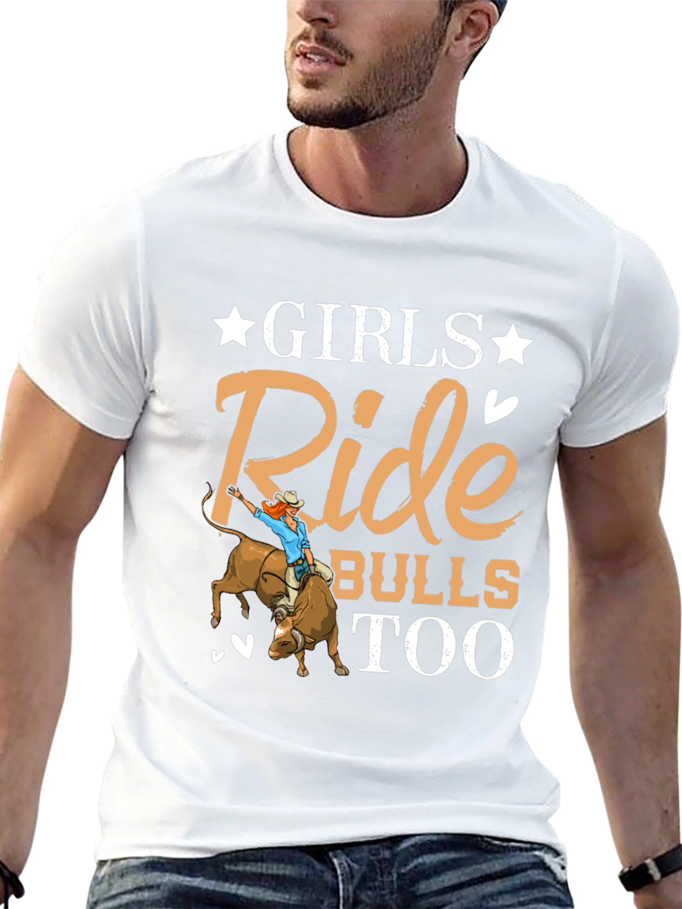 Girls Ride Bulls Too Graphic T-Shirt