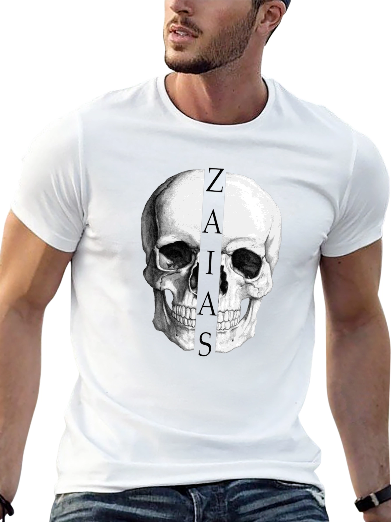 Skull Graphic Black T-Shirt - Zaias Print