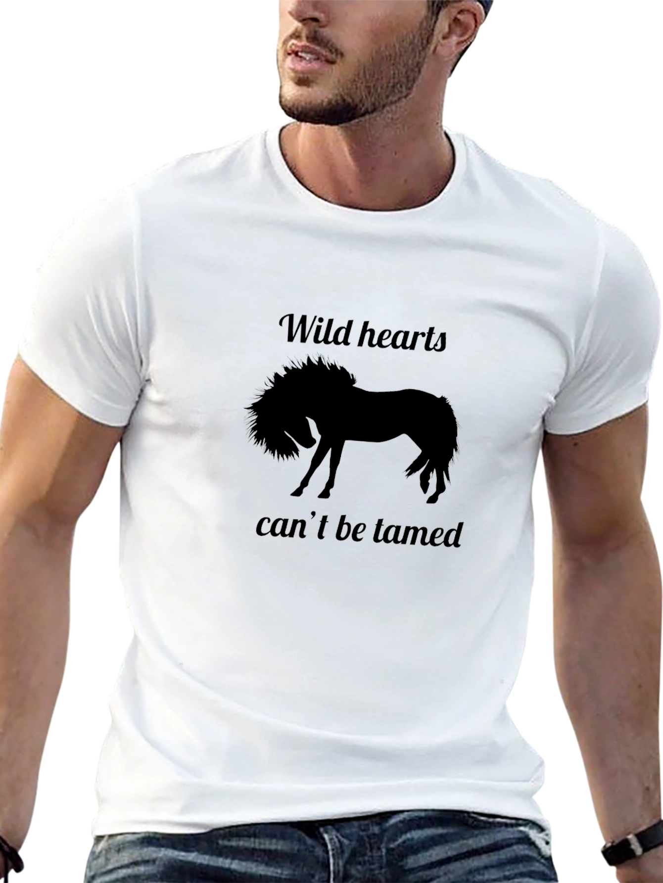 Wild Hearts Horse Graphic Tee - Black