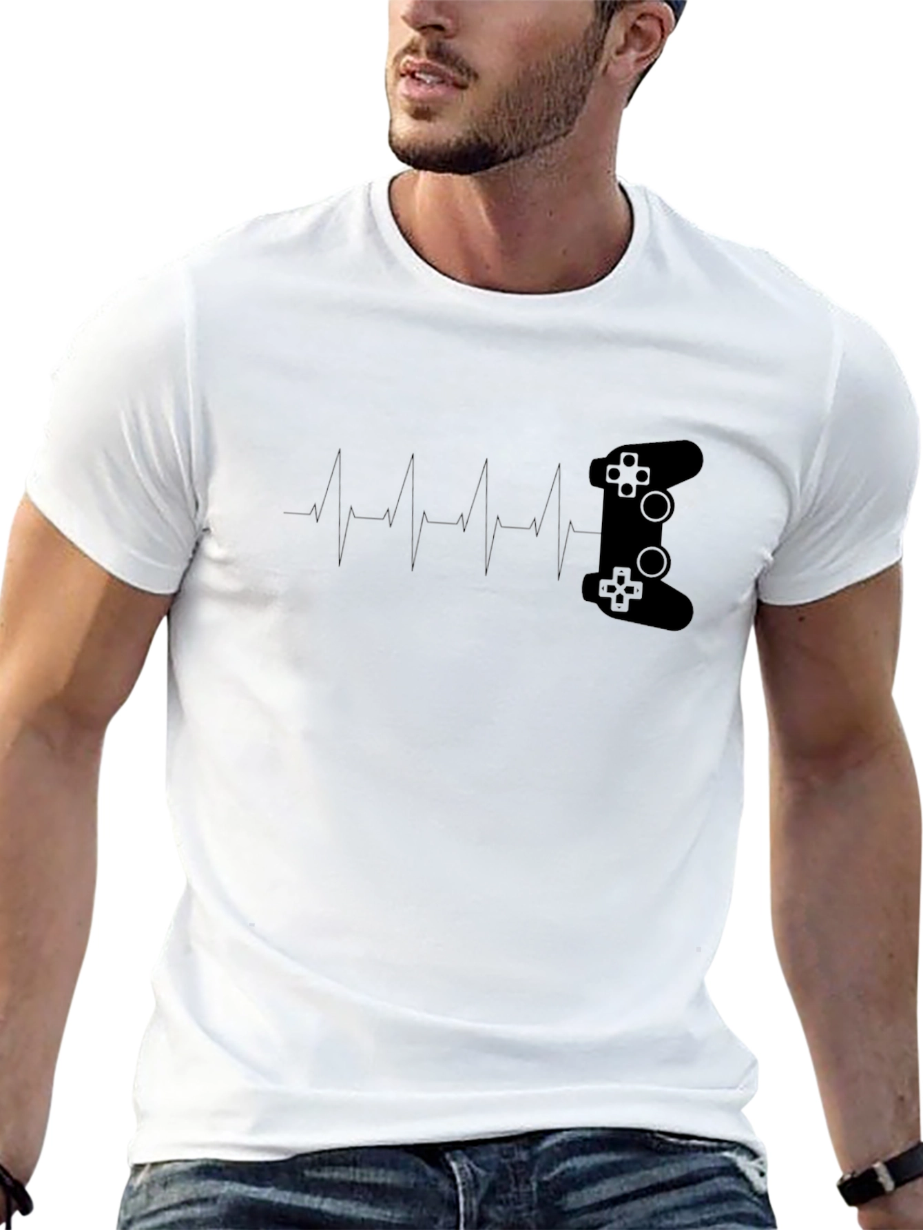 Gamer Heartbeat T-Shirt - Controller Pulse Tee