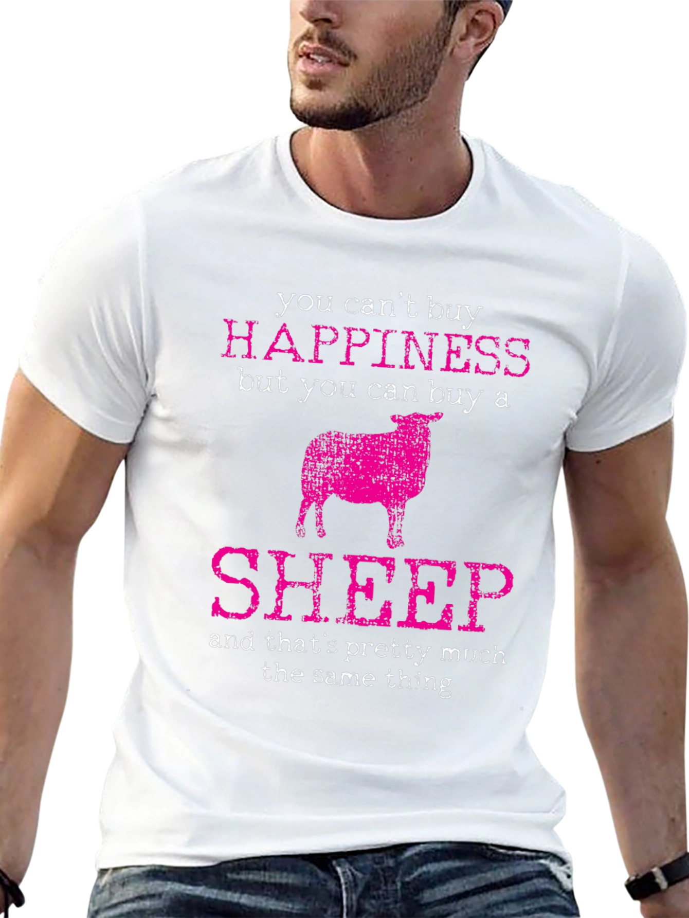 Funny Sheep T-Shirt: Buy Happiness!