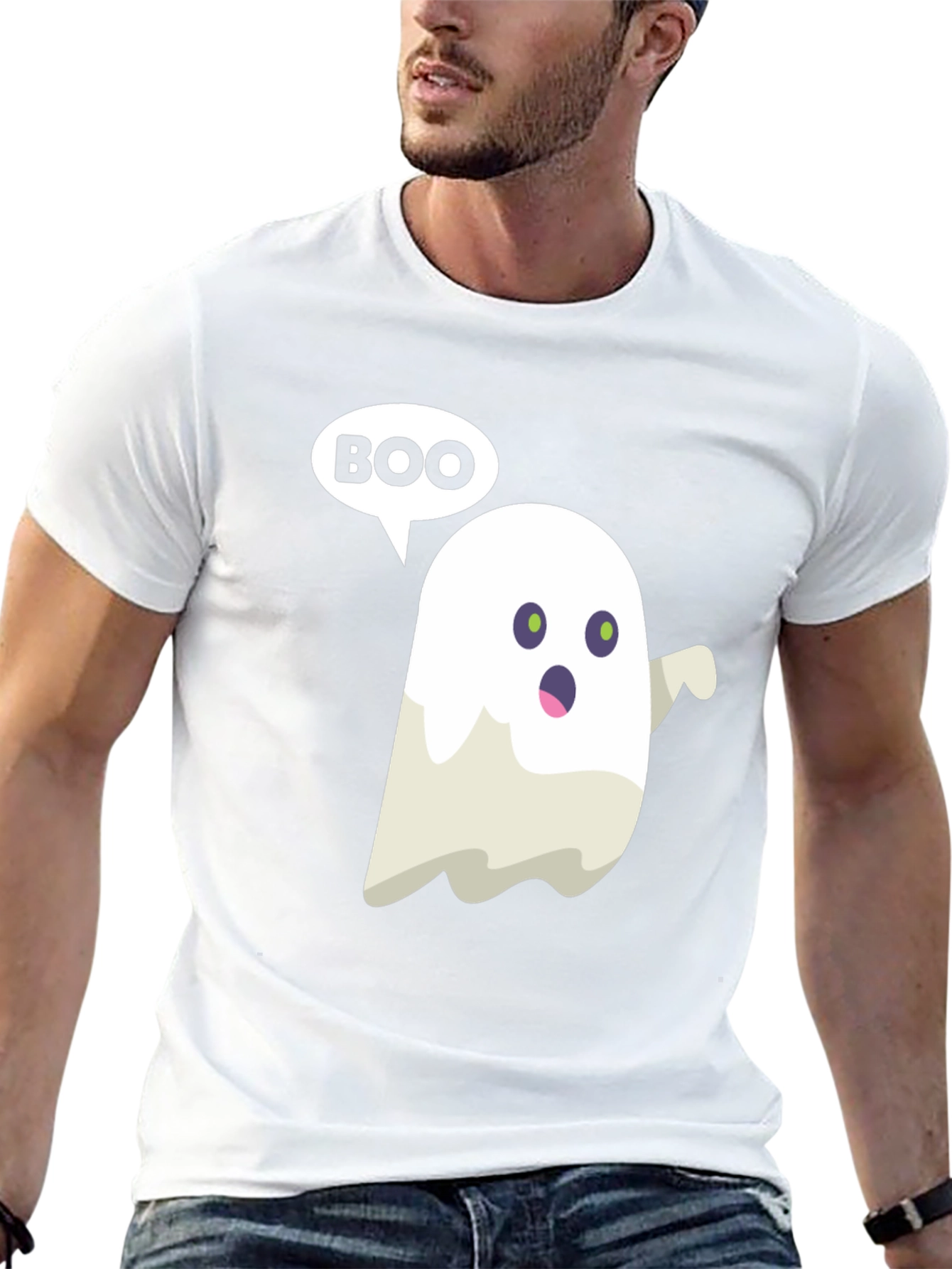 Boo Ghost Graphic Tee - Spooky Season Shirt