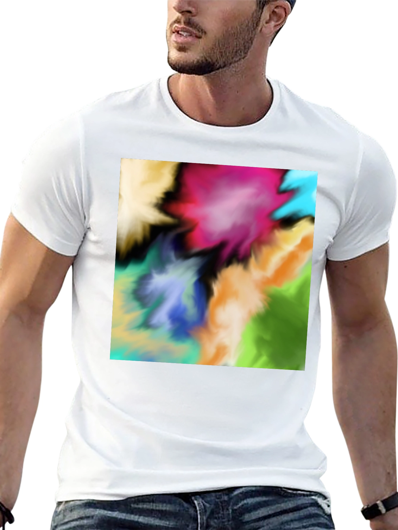 Vibrant Abstract Art Black T-Shirt