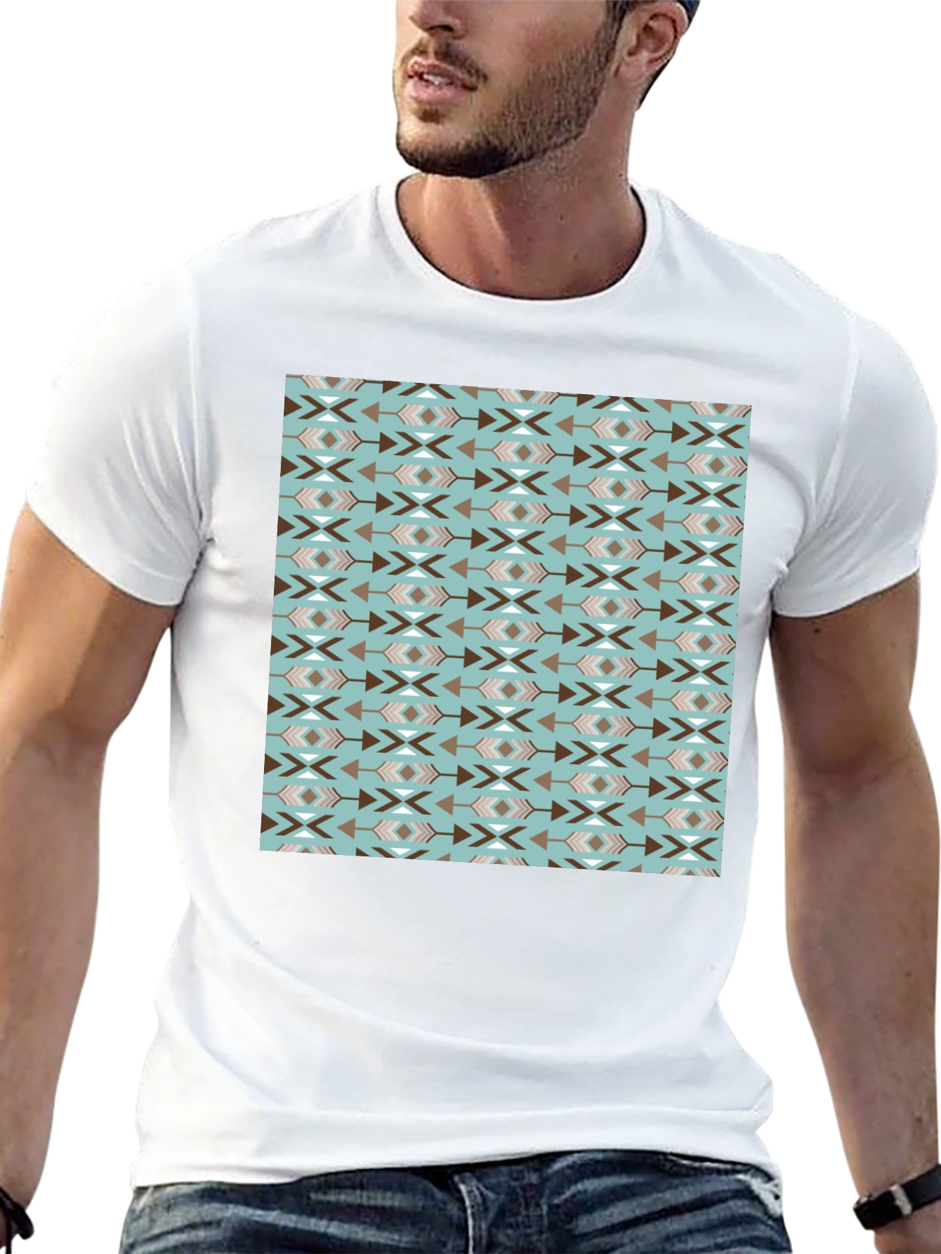 Aztec Pattern Black Tee