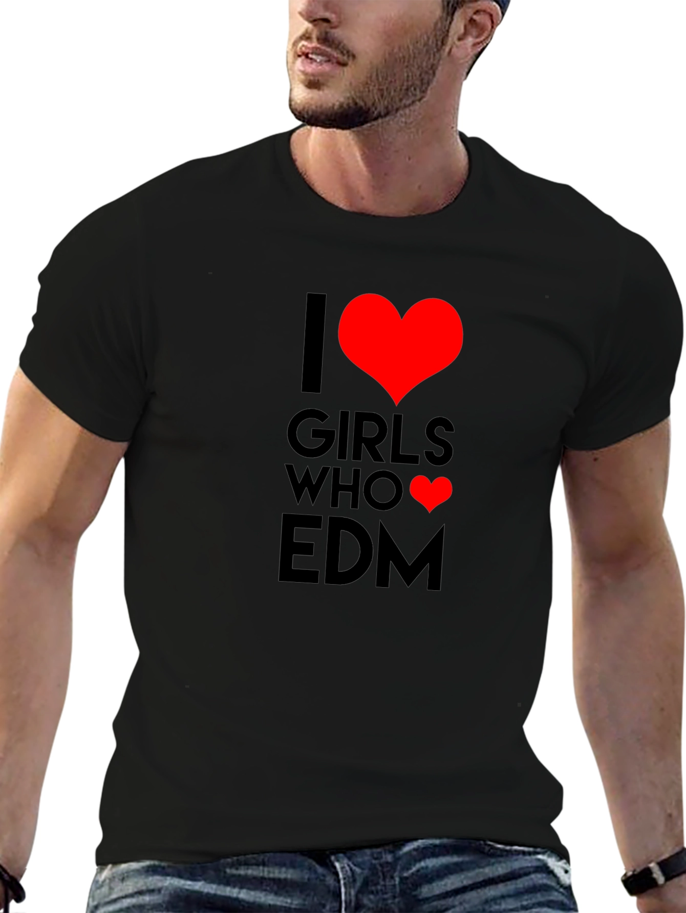 I Heart EDM Music Black T-Shirt