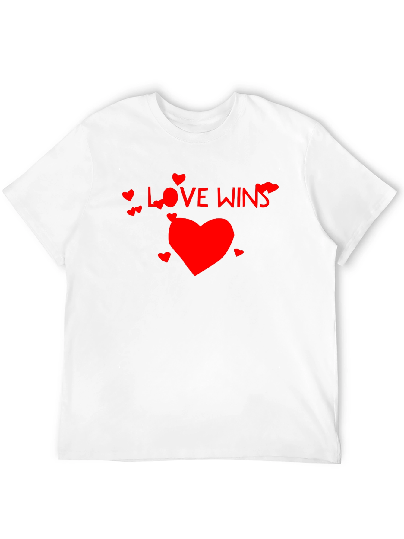 Love Wins Black T-Shirt with Red Heart Design
