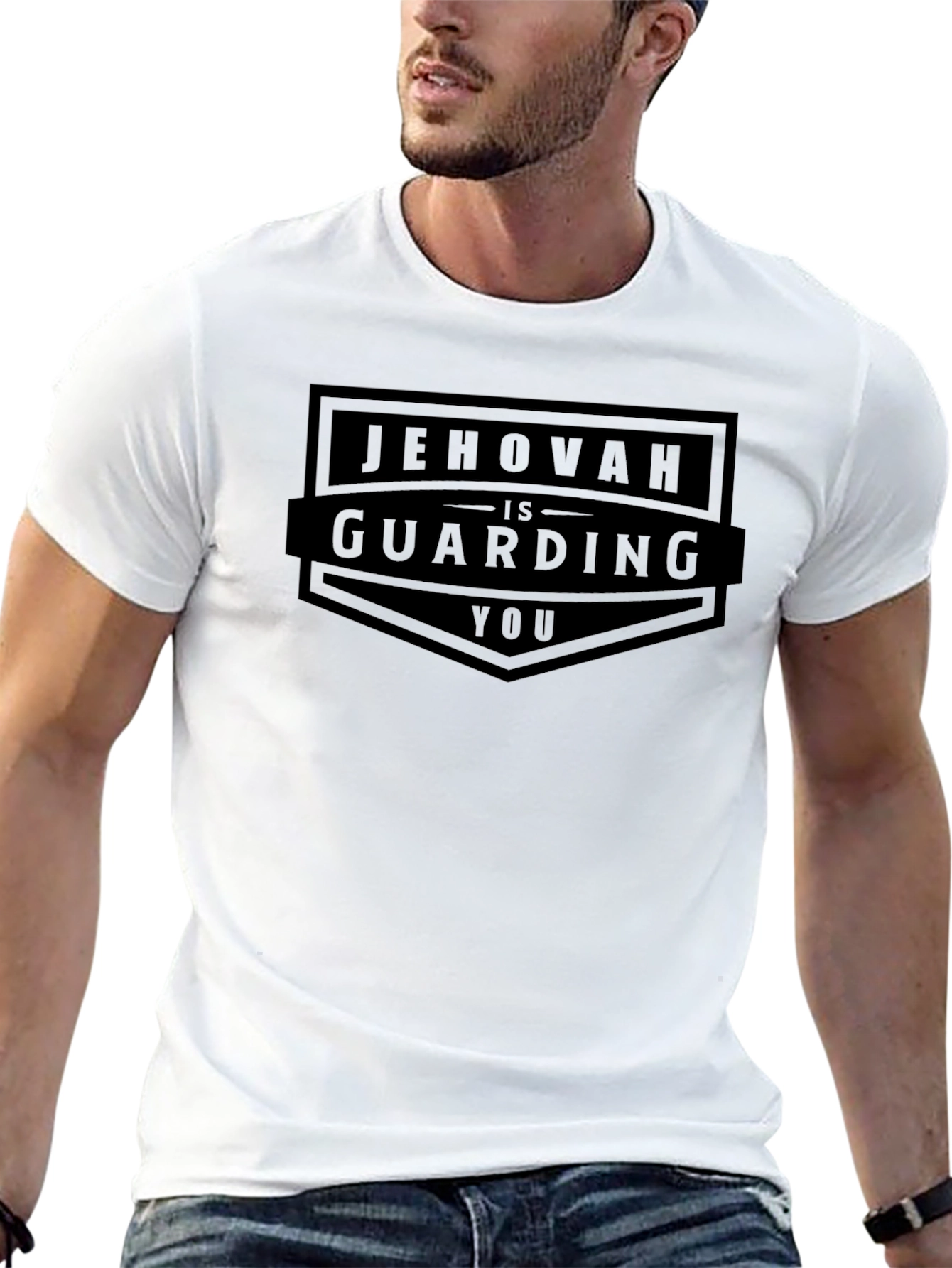Jehovah is Guarding You - Black T-Shirt