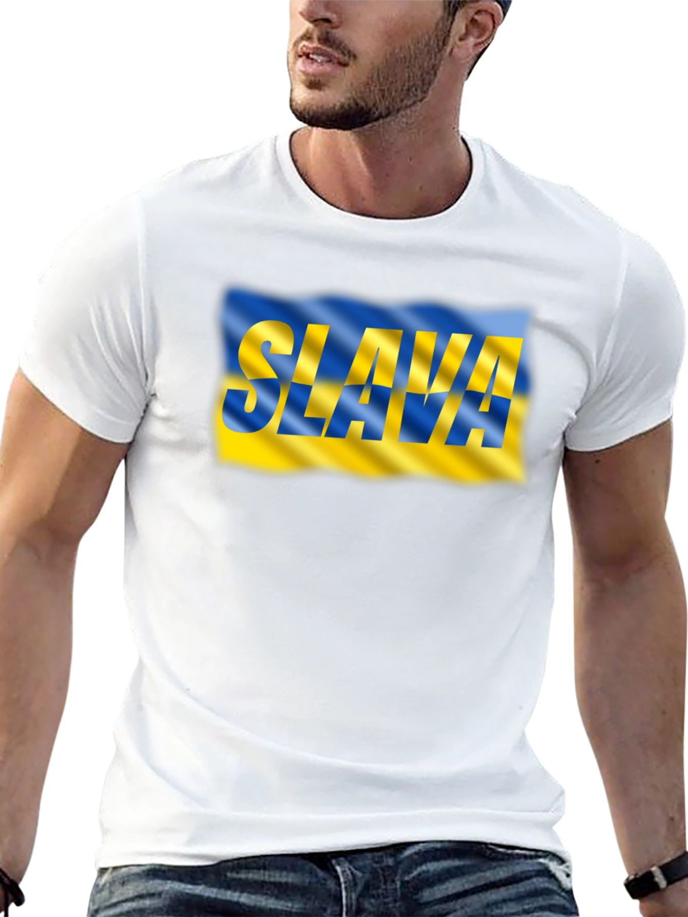 Slava Ukraine Graphic Tee - Patriotic Black T-Shirt