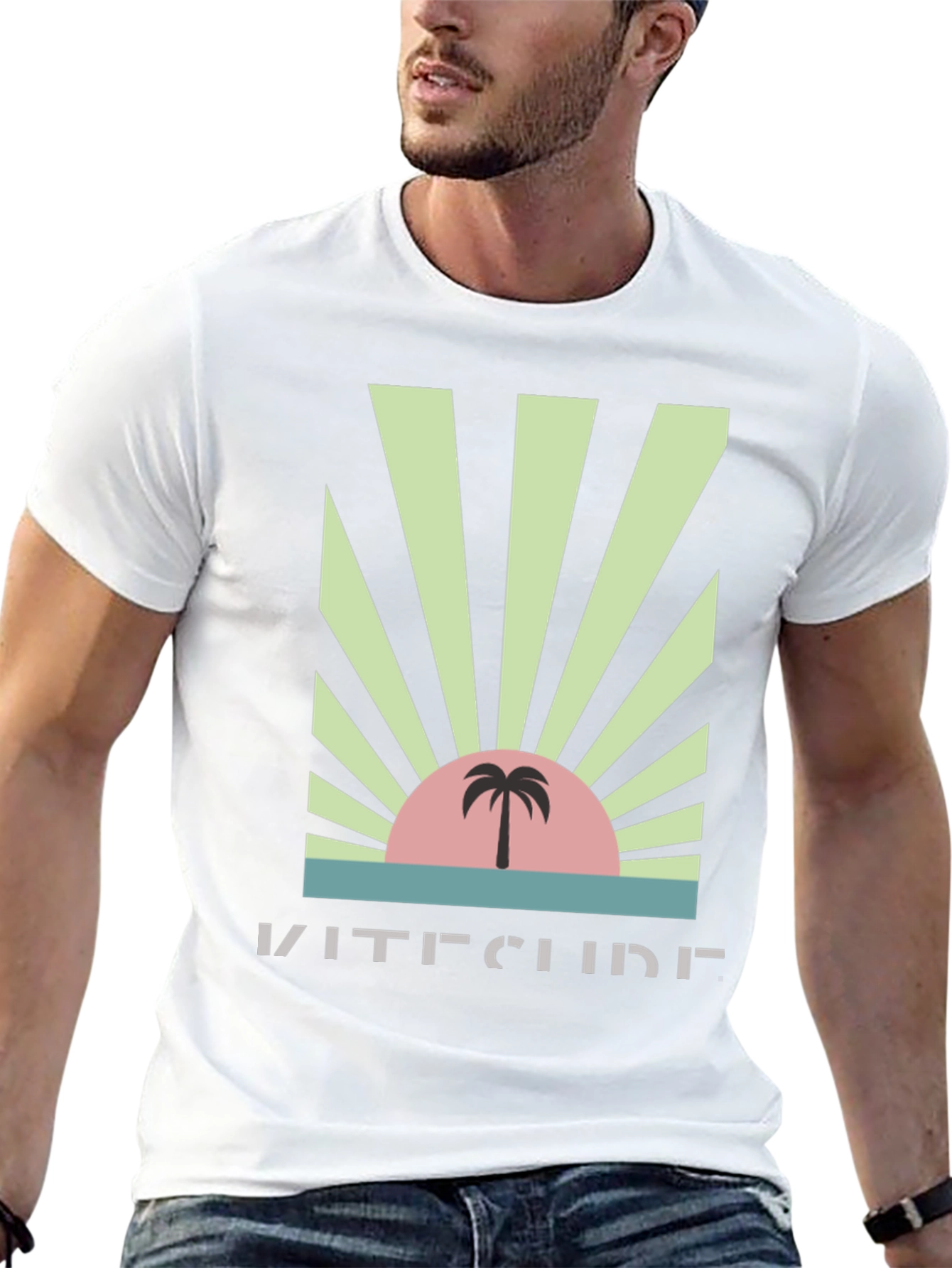 Kitesurf Palm Sunset Graphic Tee