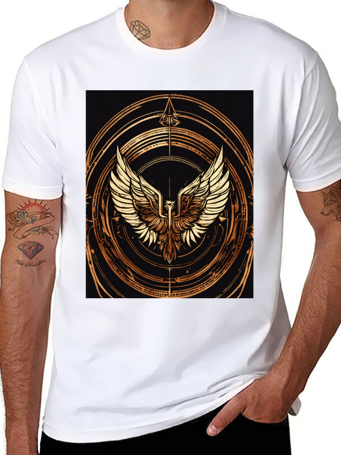 Golden Phoenix Graphic Tee - Black