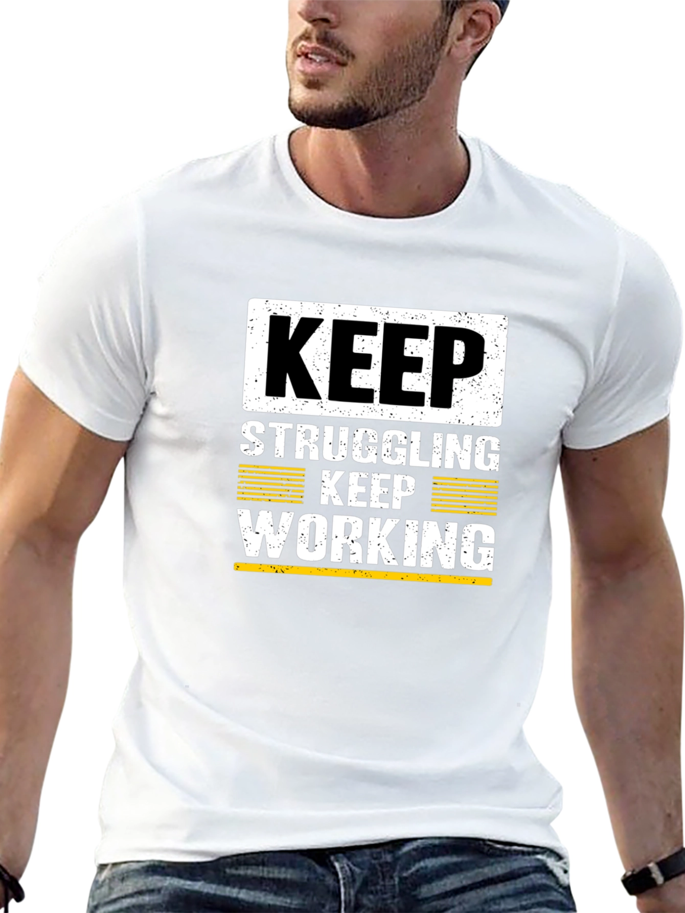 Motivational Keep Working Black T-Shirt