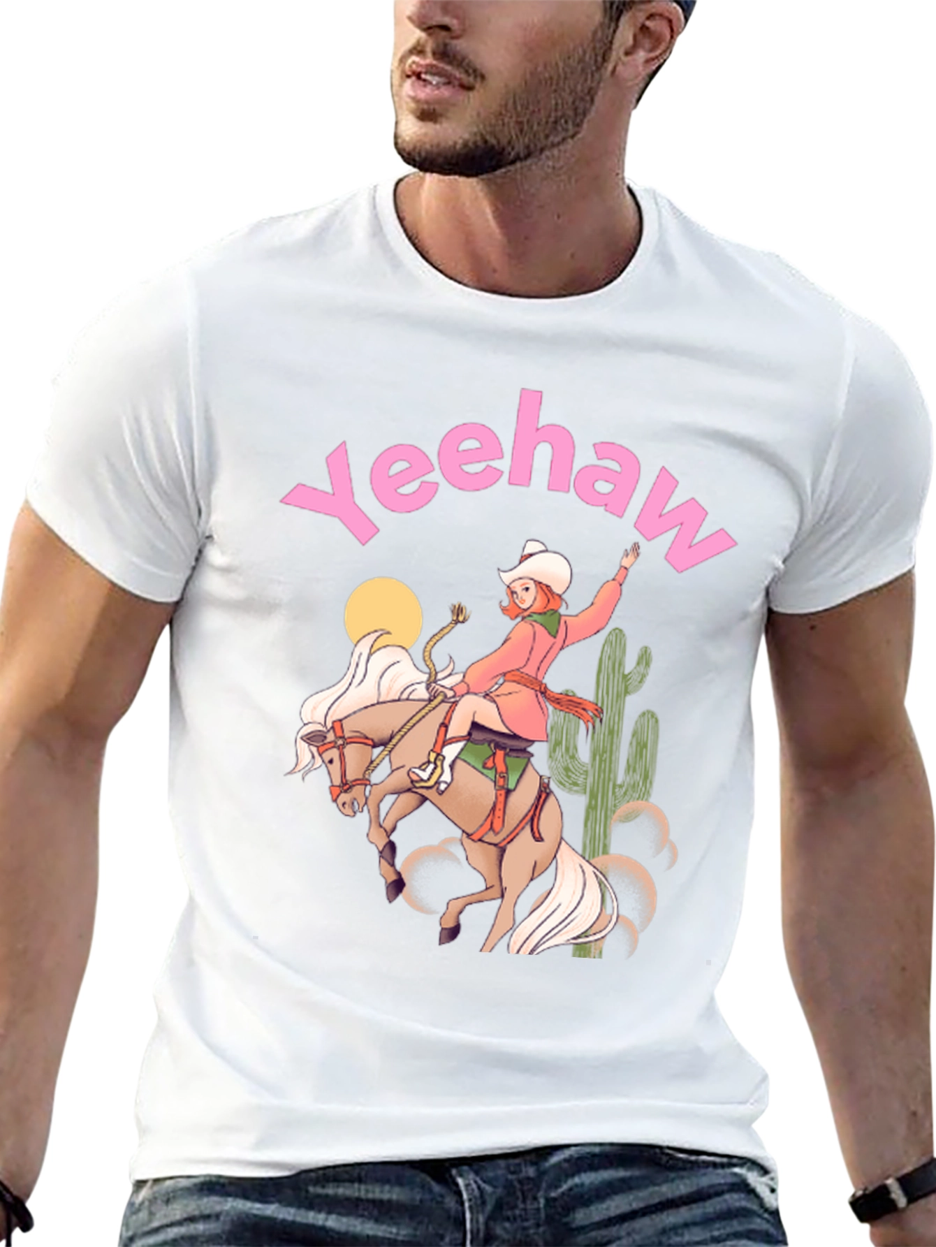 Yeehaw Cowgirl Black Graphic Tee