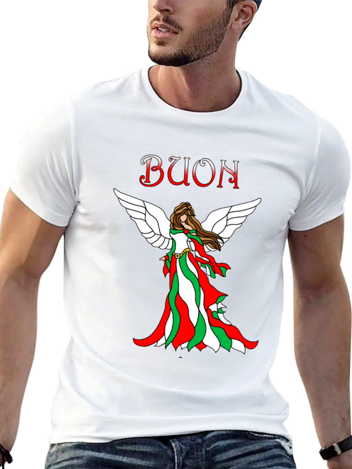 Buon Natale Italian Flag Angel T-Shirt