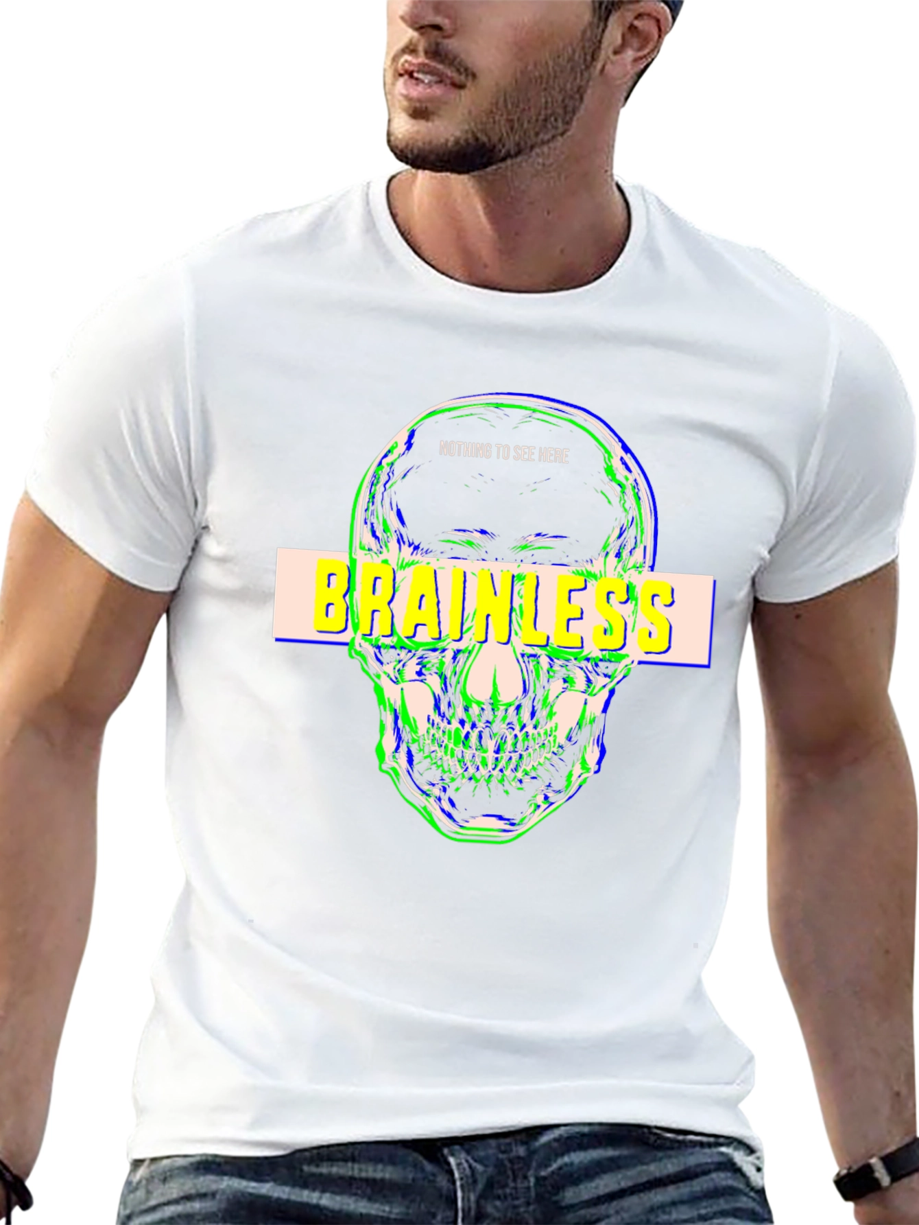 Brainless Skull Graphic T-Shirt - Edgy Streetwear
