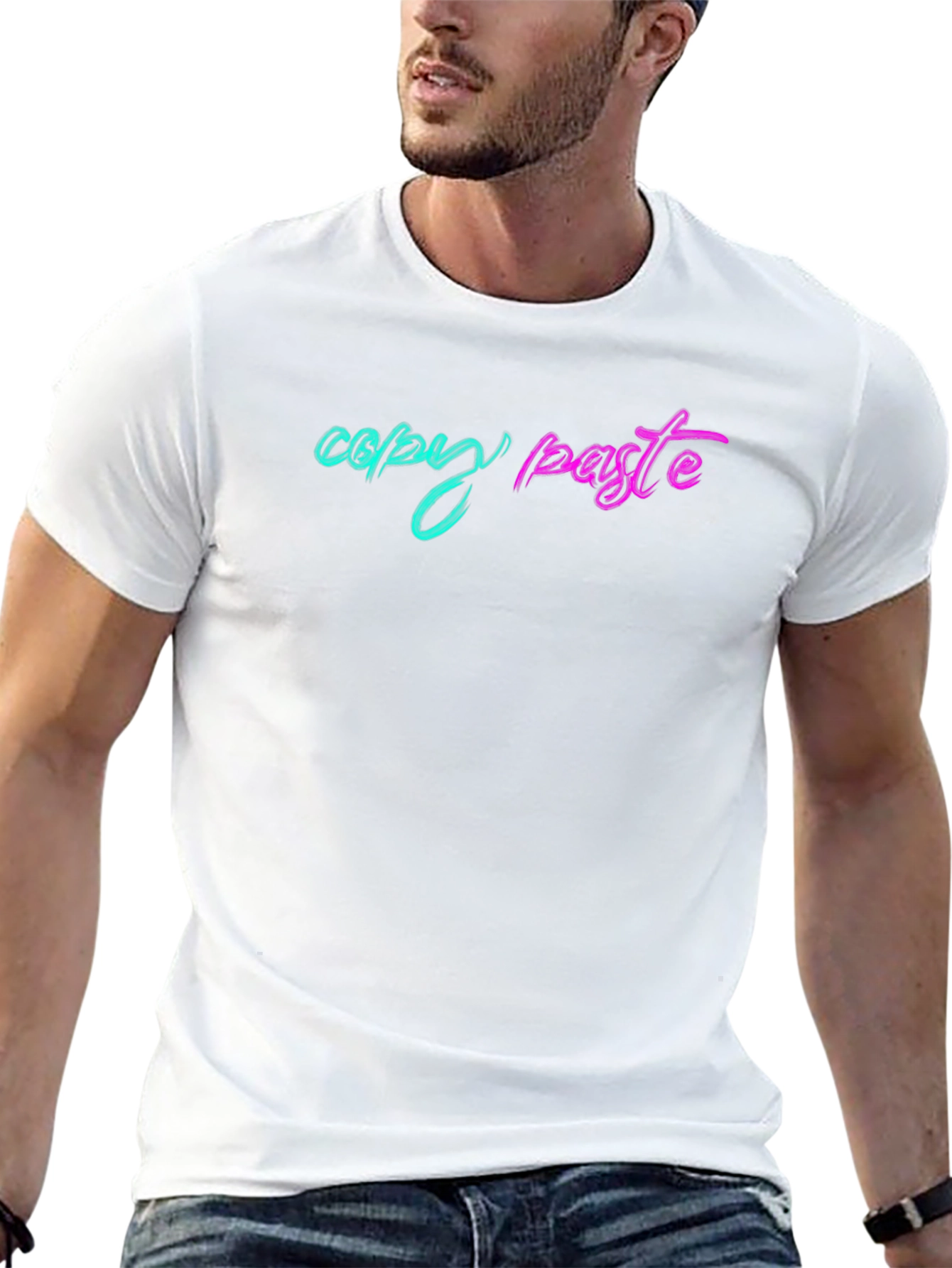 Copy Paste Graphic Tee - Black Cotton T-Shirt