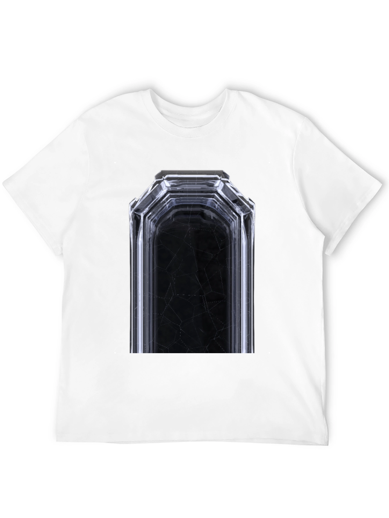 Geometric Tunnel Graphic Tee - Modern Black T-Shirt