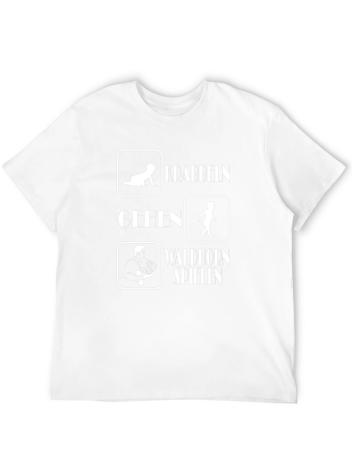 Krabbeln Gehen Waldhorn Spielen T-Shirt
