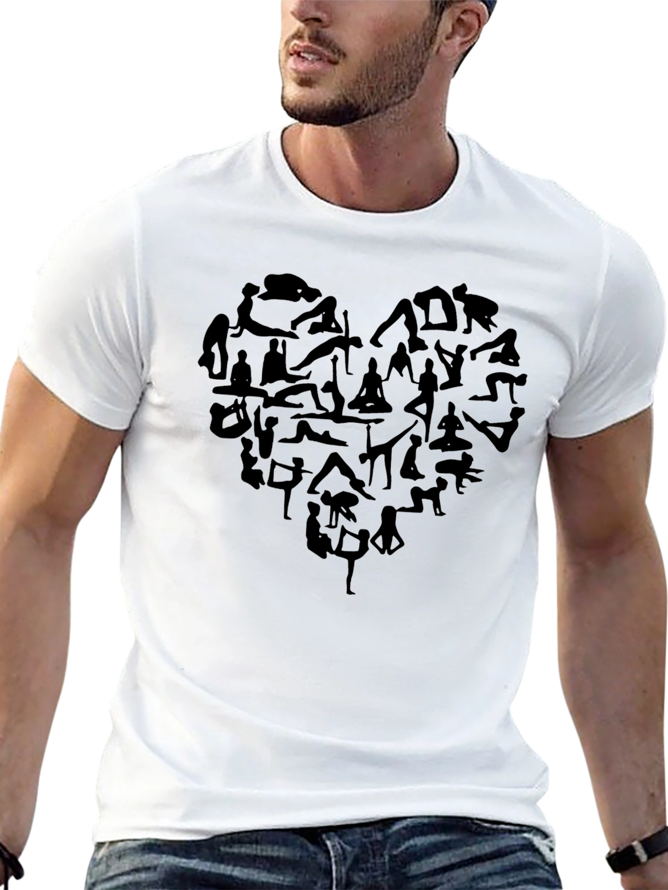 Yoga Heart Graphic Tee - Soft Cotton Blend