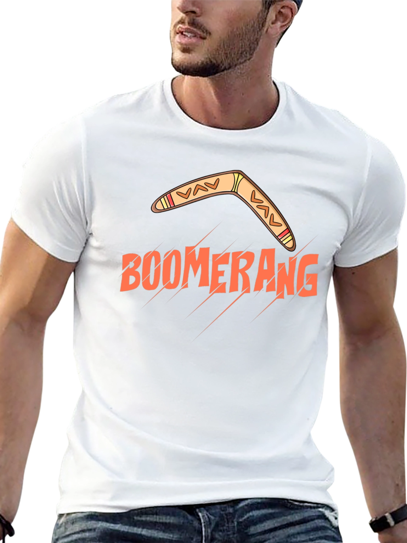 Boomerang Graphic T-Shirt - Black Cotton Tee