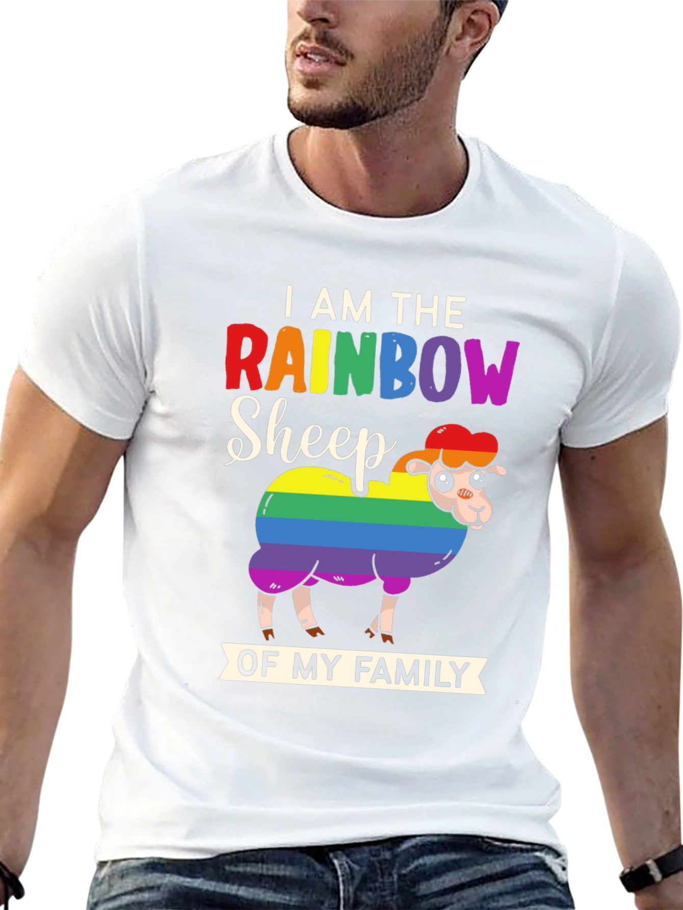 Rainbow Sheep Family T-Shirt LGBTQ Pride