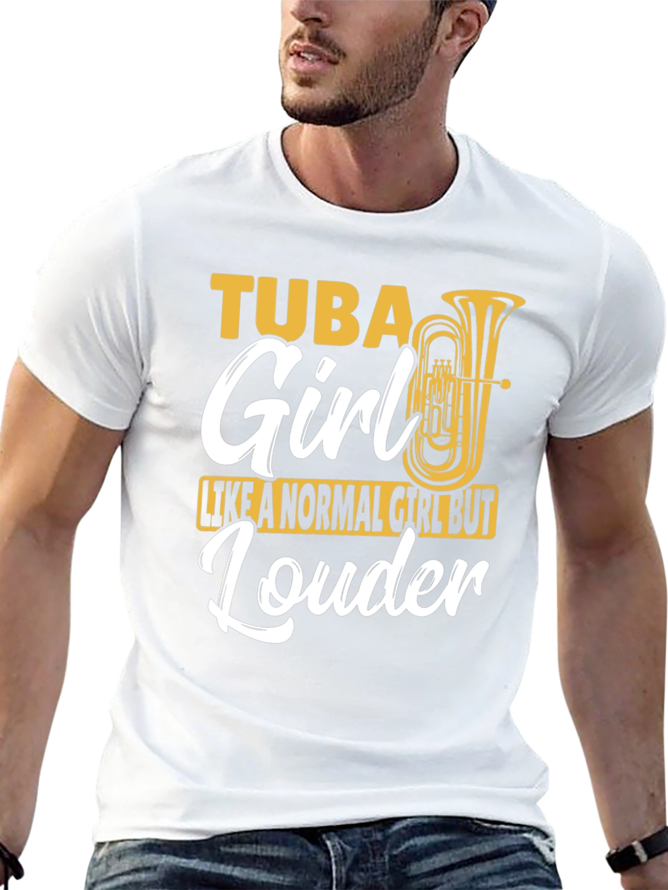 Tuba Girl Louder T-Shirt Band Instrument Musician
