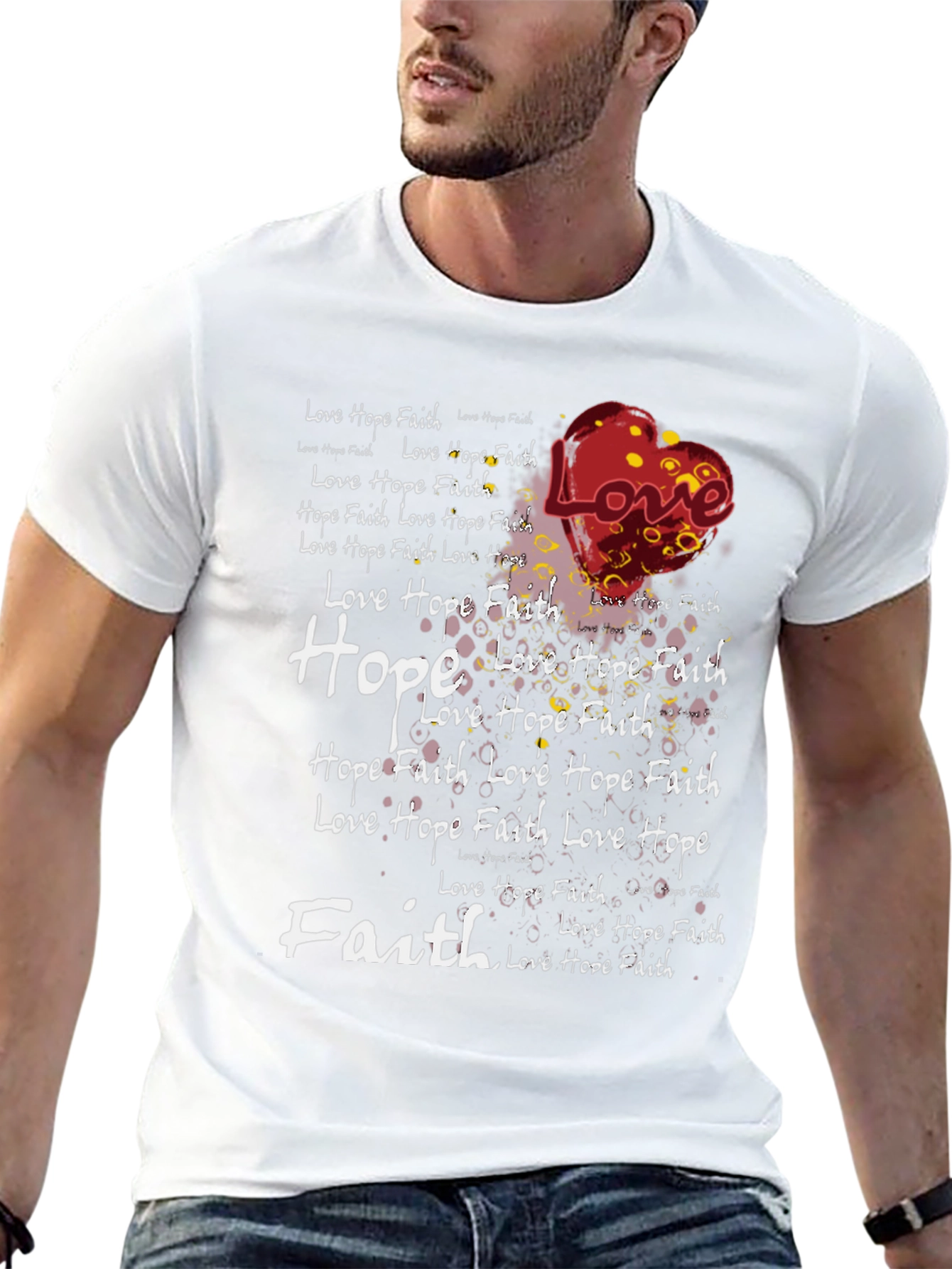 Love Hope Faith Graphic Print T-Shirt