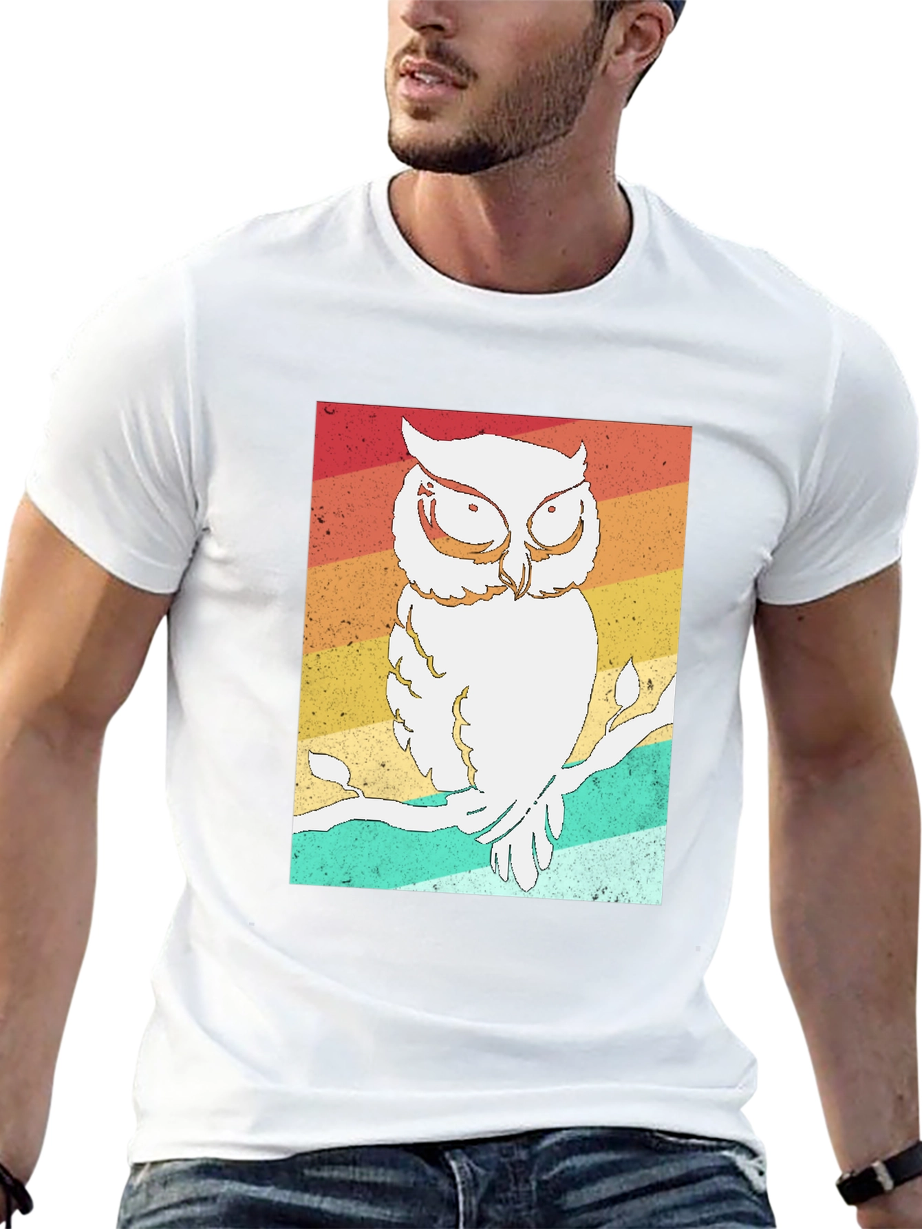 Retro Owl Graphic Tee - Stylish Bird Lovers T-Shirt