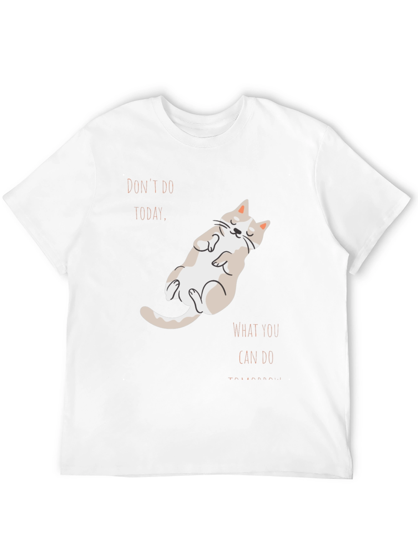 Lazy Cat T-Shirt: Procrastination Humor Graphic Tee
